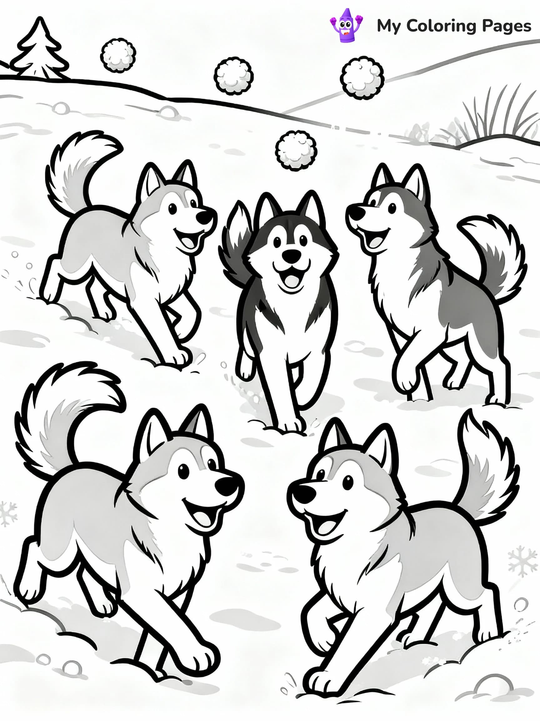 Husky Coloring Pages - 10