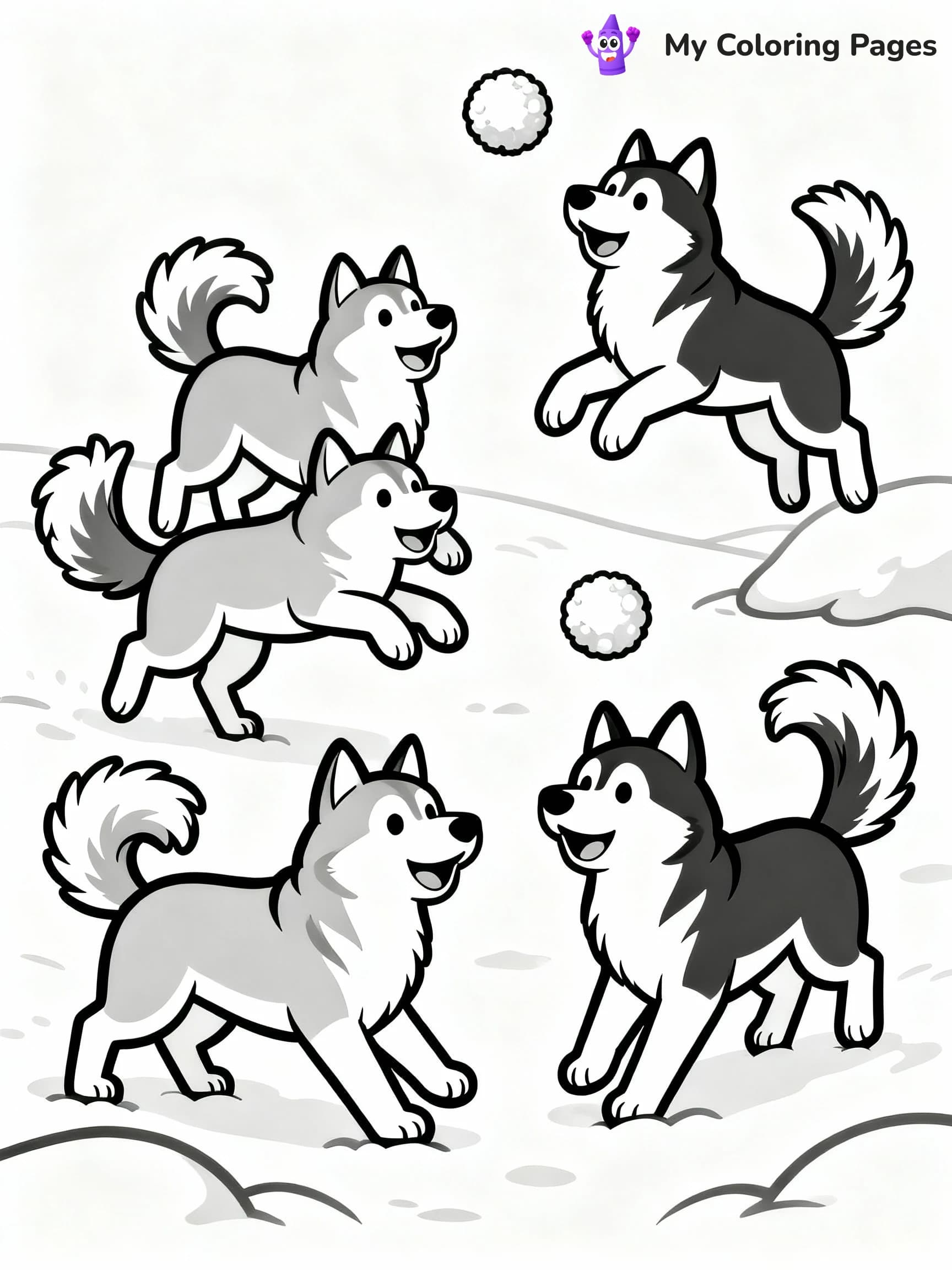 Husky Coloring Pages - 9