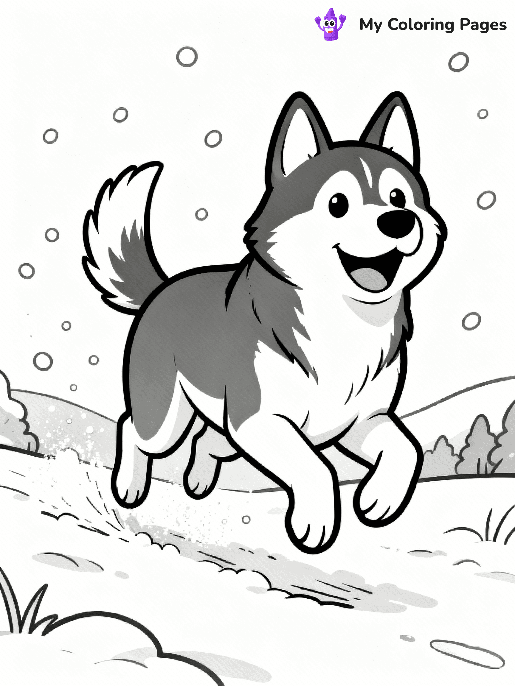 Husky Coloring Pages - 7