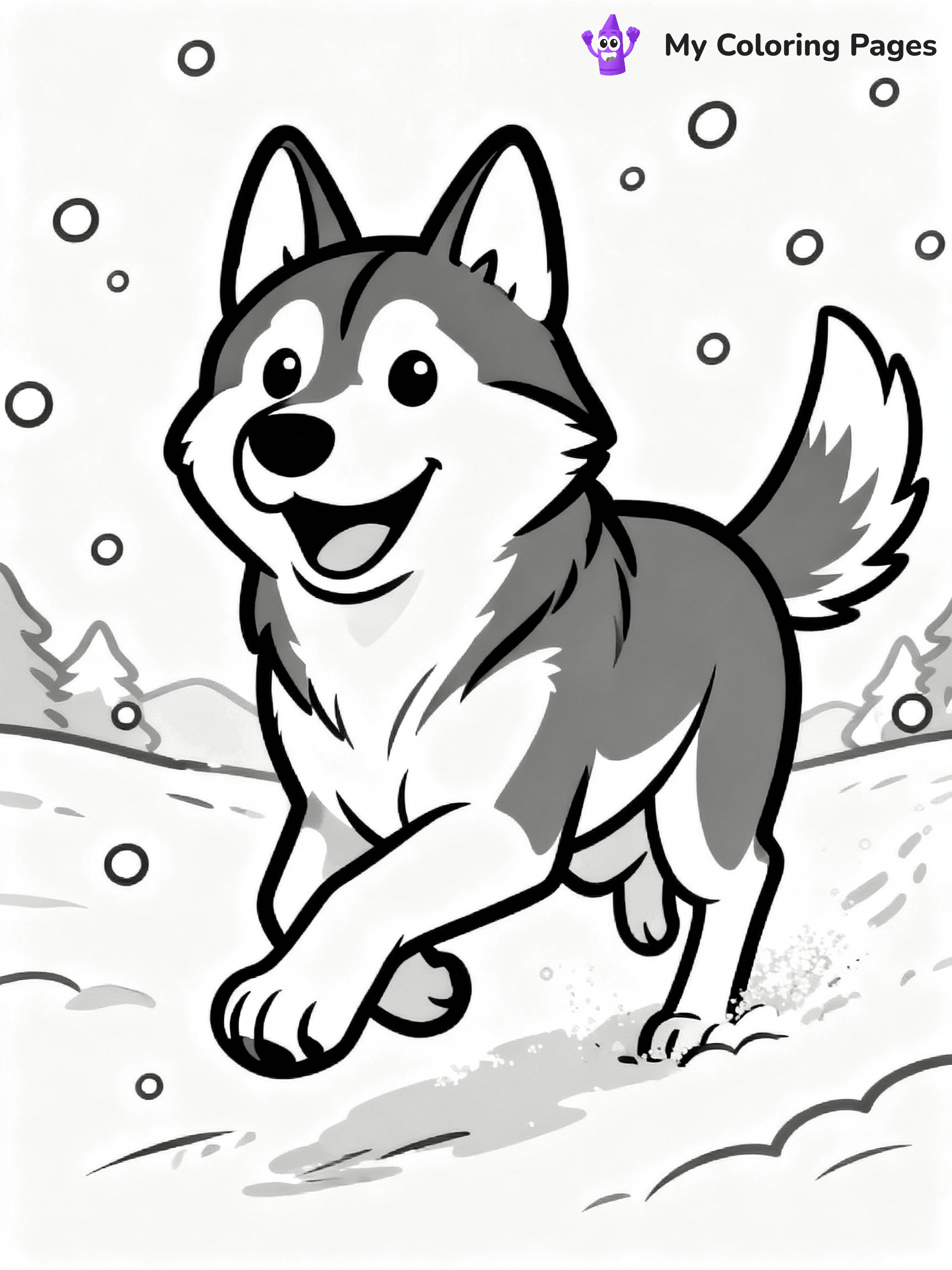 Husky Coloring Pages - 3