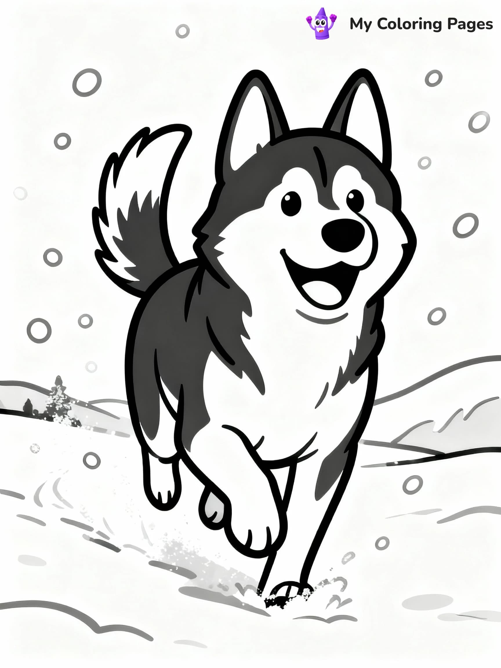 Husky Coloring Pages - 2