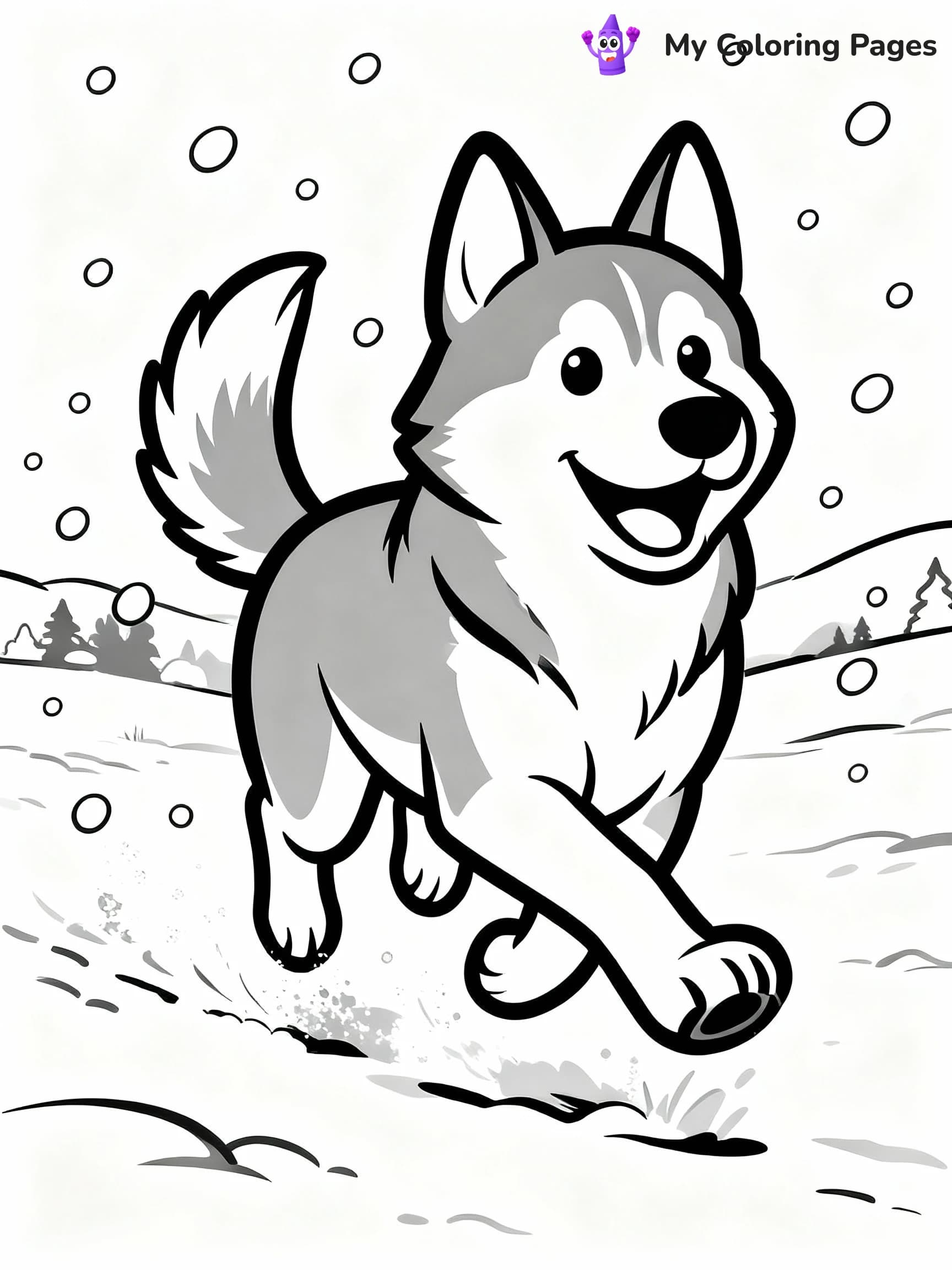 Husky Coloring Pages - 1
