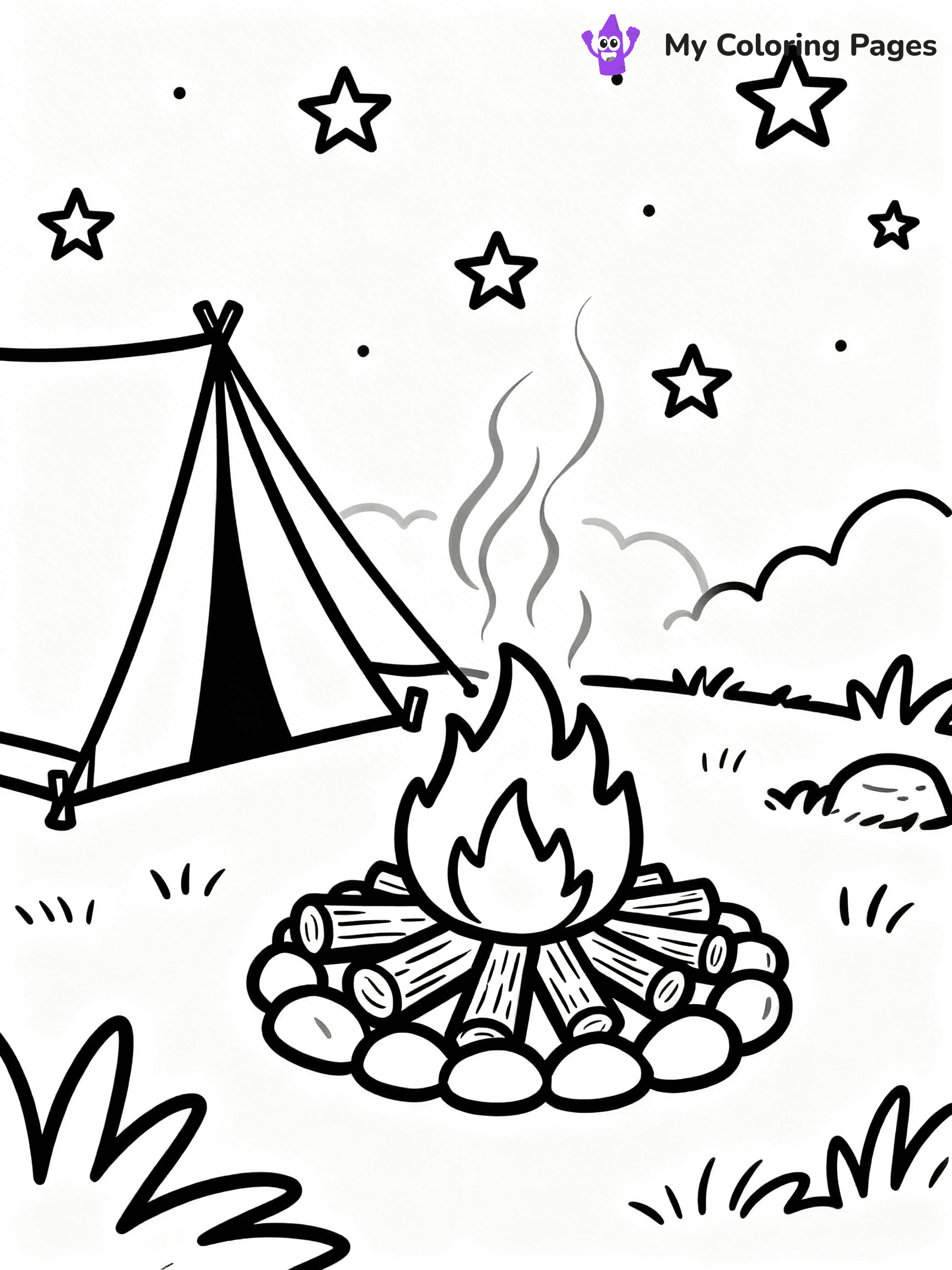 Campfire Coloring Pages - 46