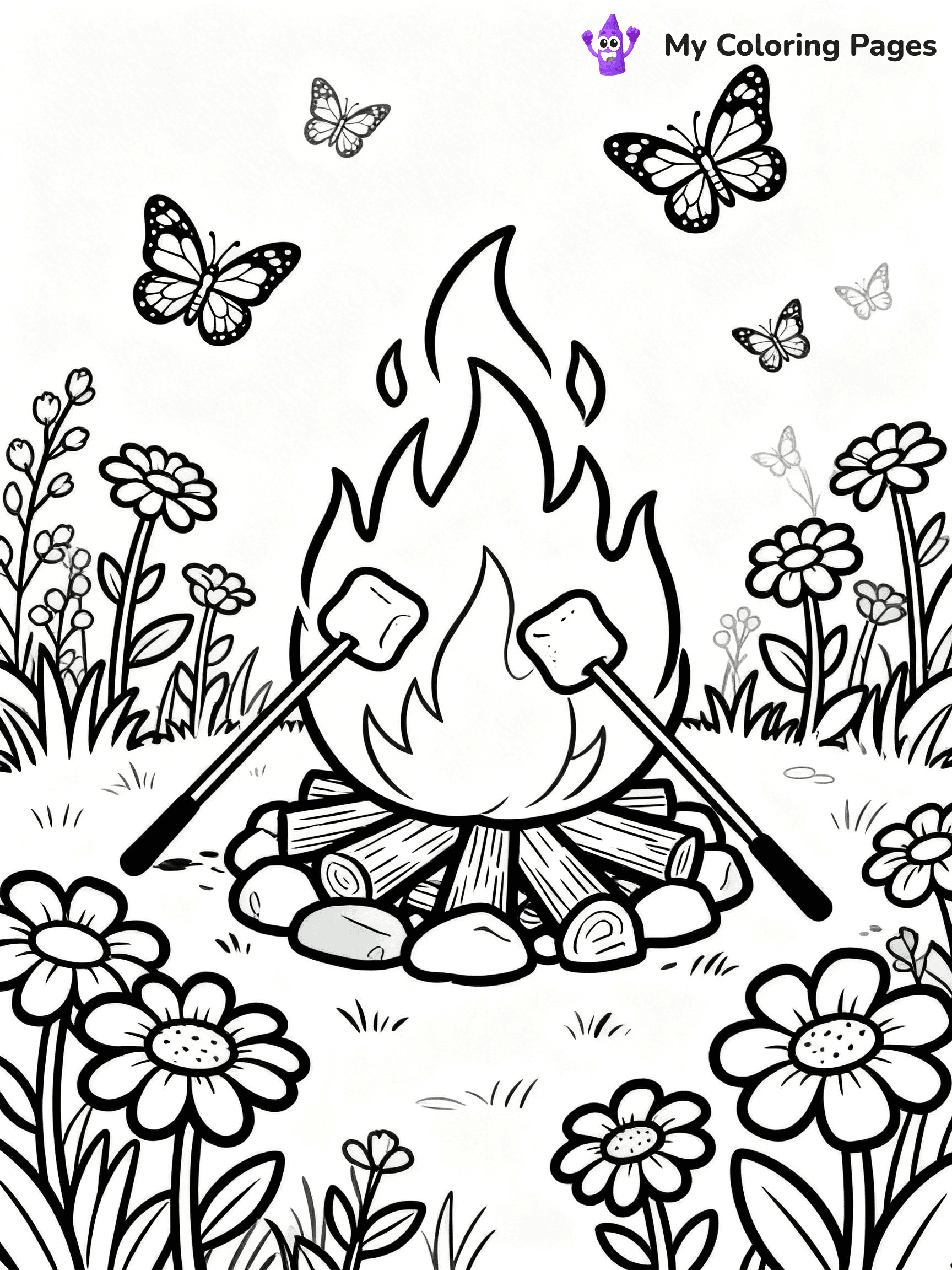 Campfire Coloring Pages - 13