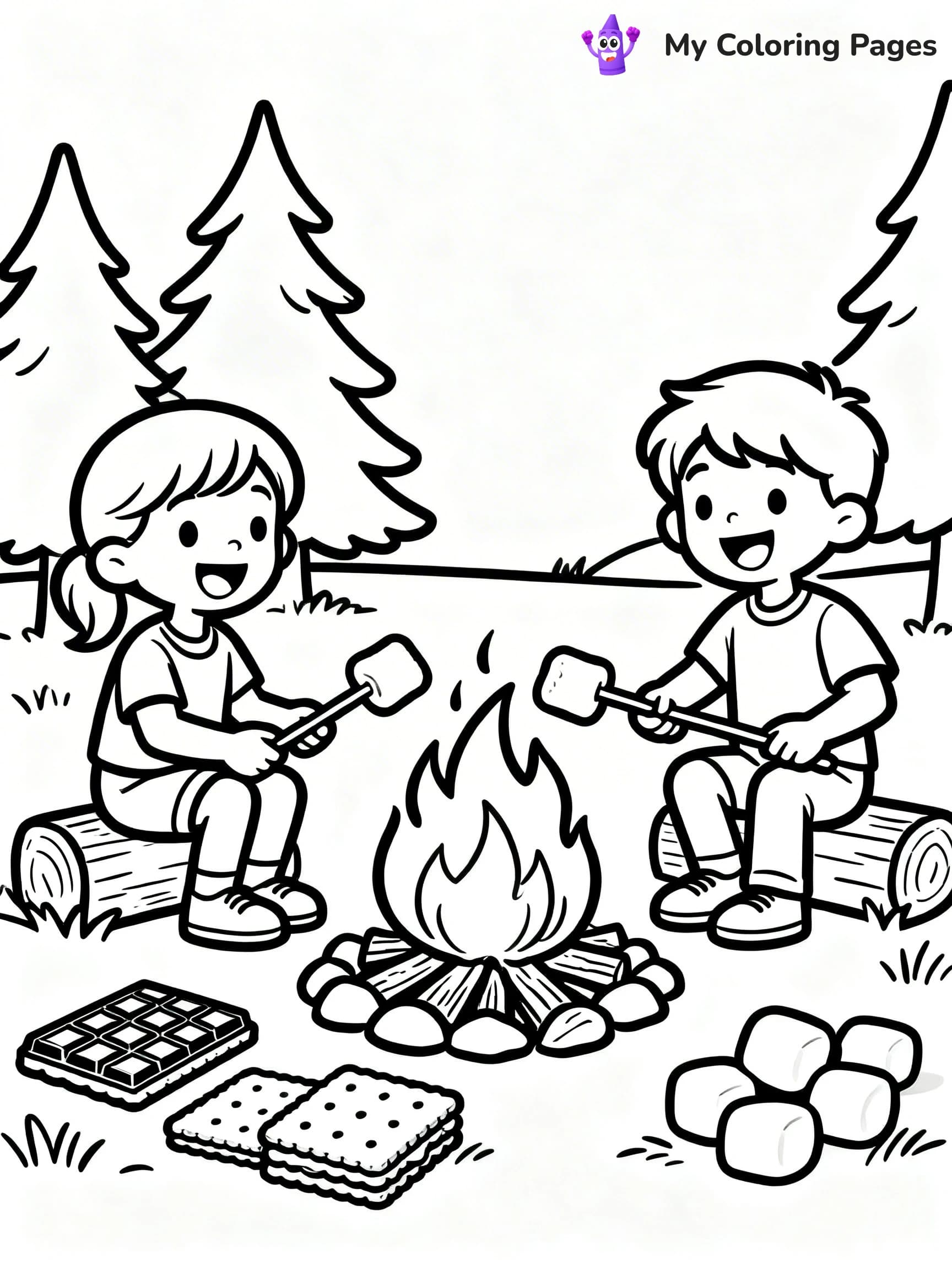 Campfire Coloring Pages - 9