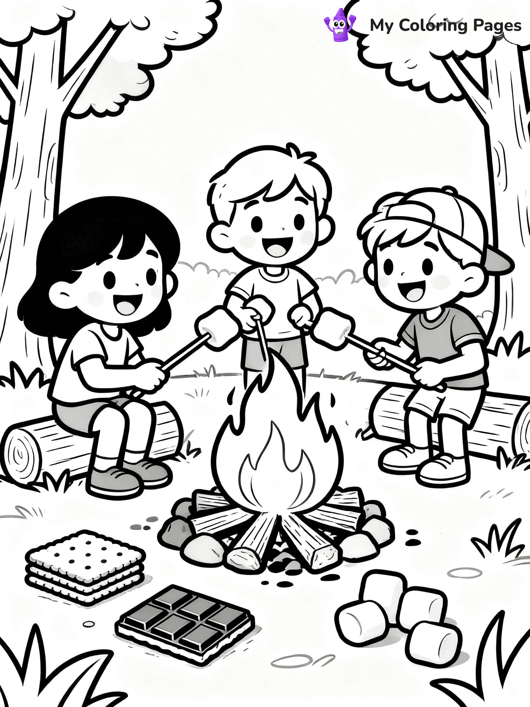 Campfire Coloring Pages - 7