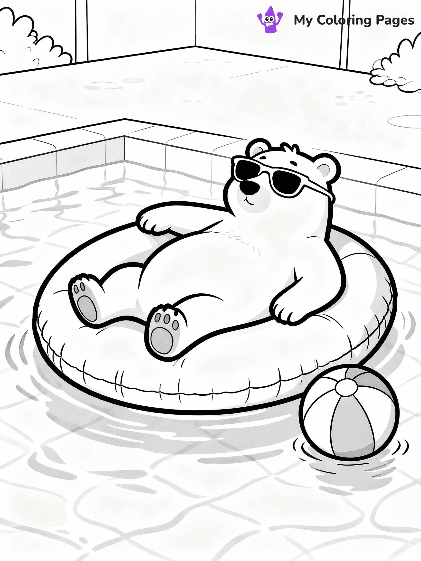 Swimming Pool Coloring Pages - 1