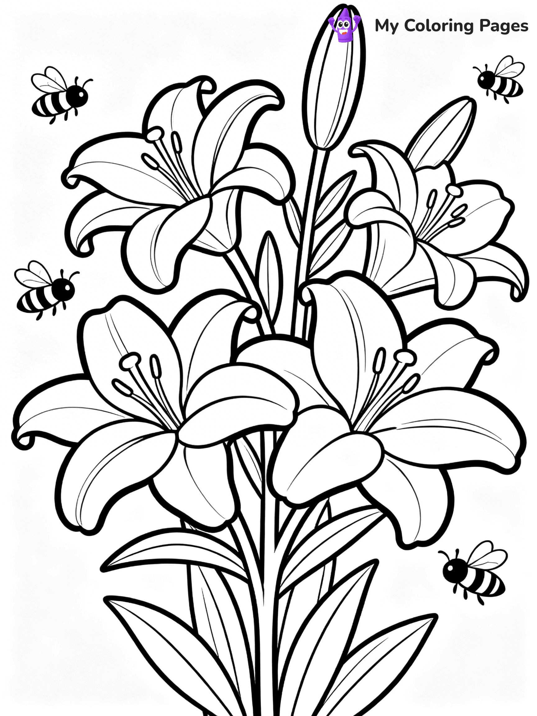 Lilies Coloring Pages - 32