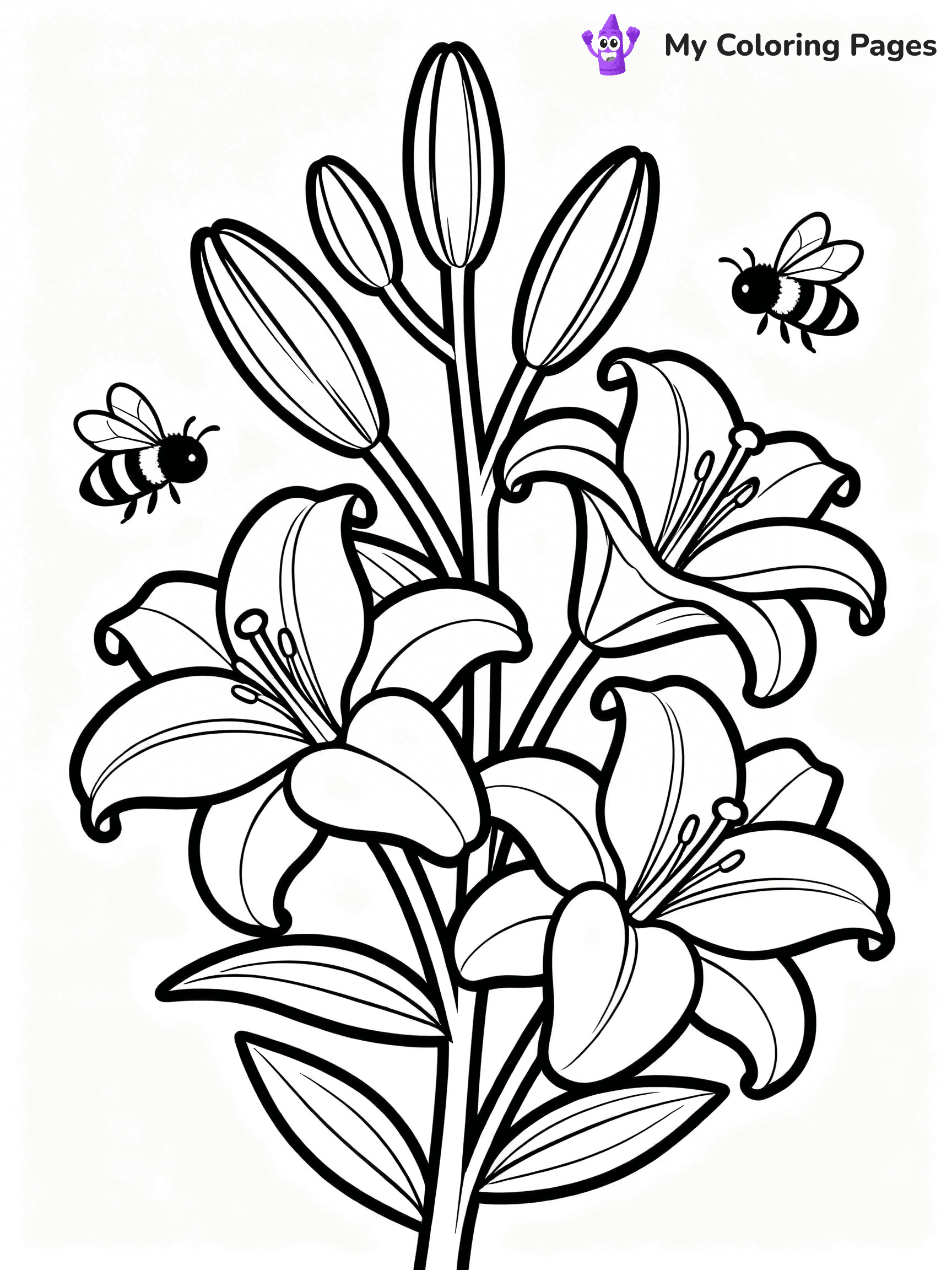 Lilies Coloring Pages - 31