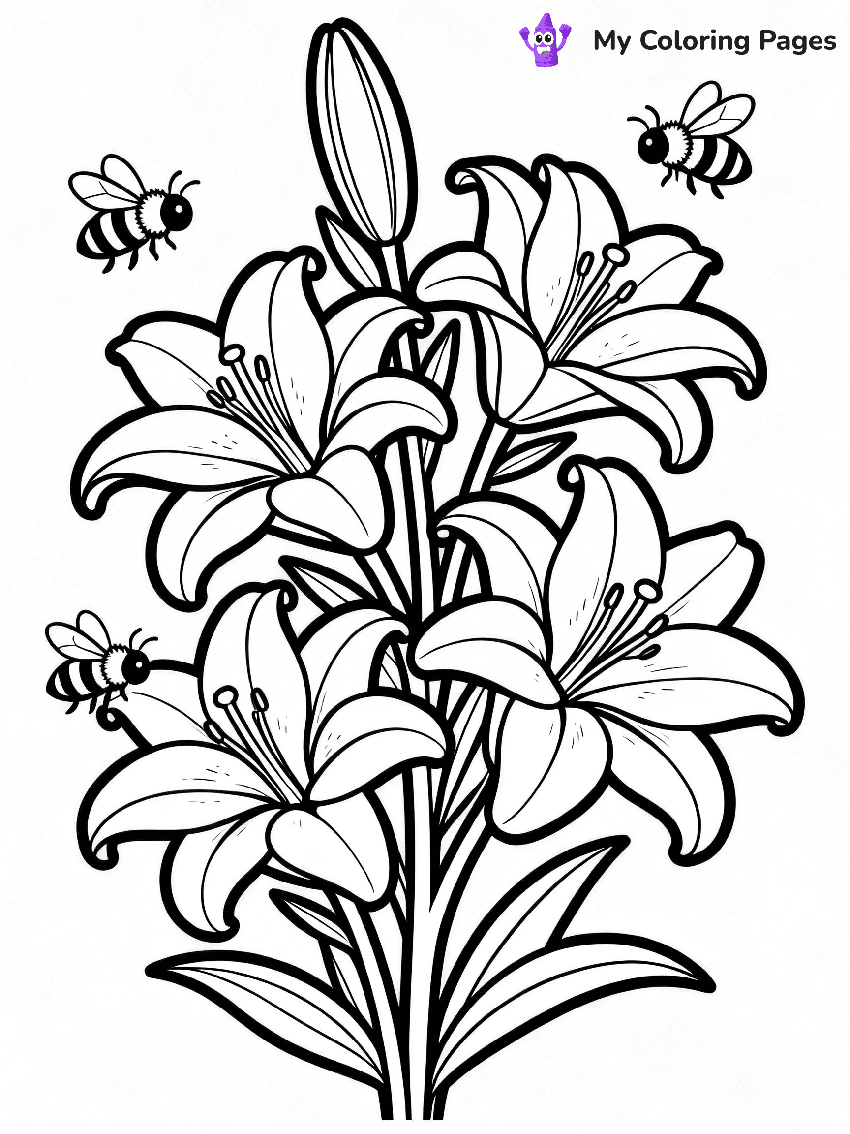 Lilies Coloring Pages - 29