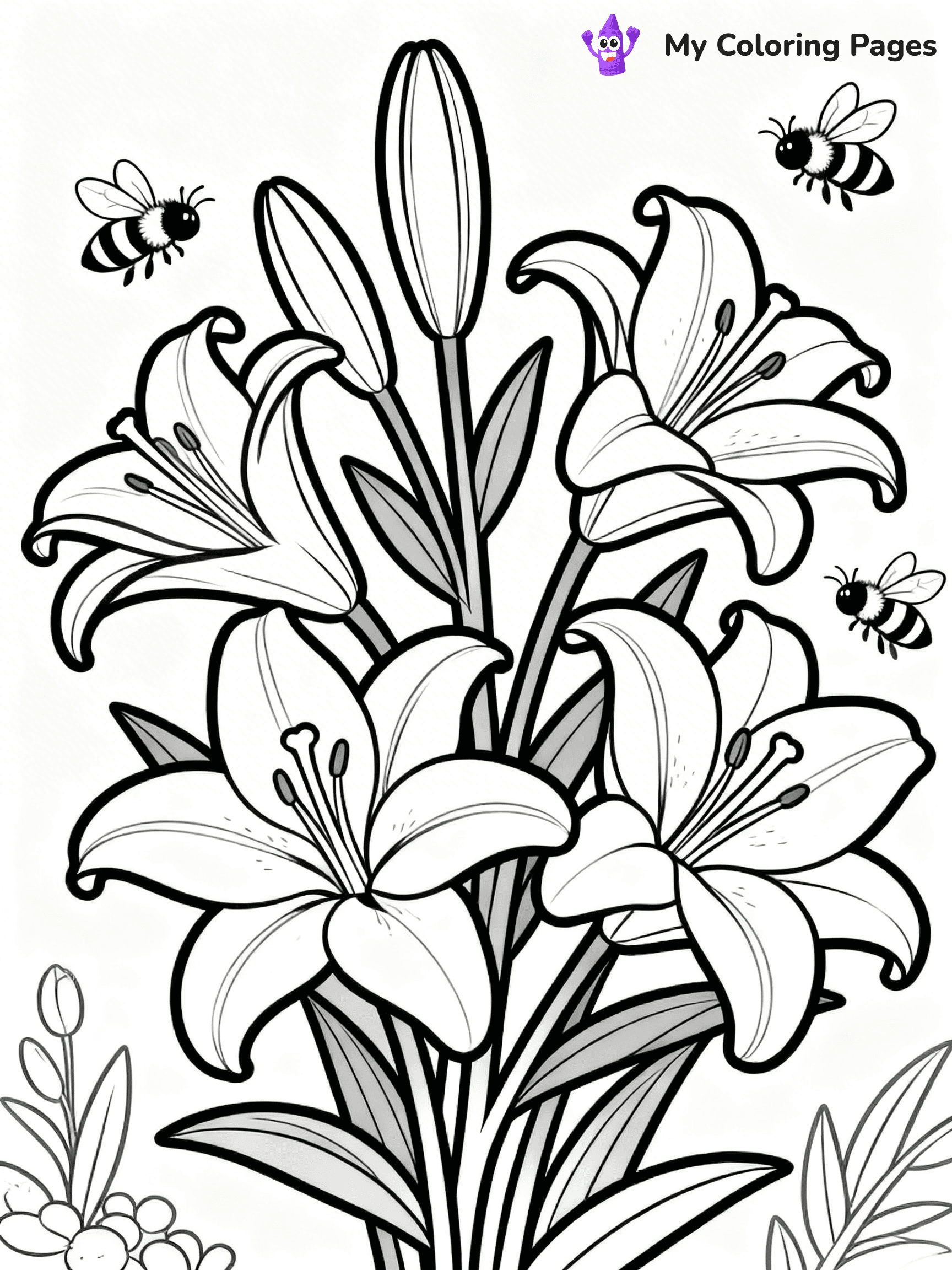 Lilies Coloring Pages - 28