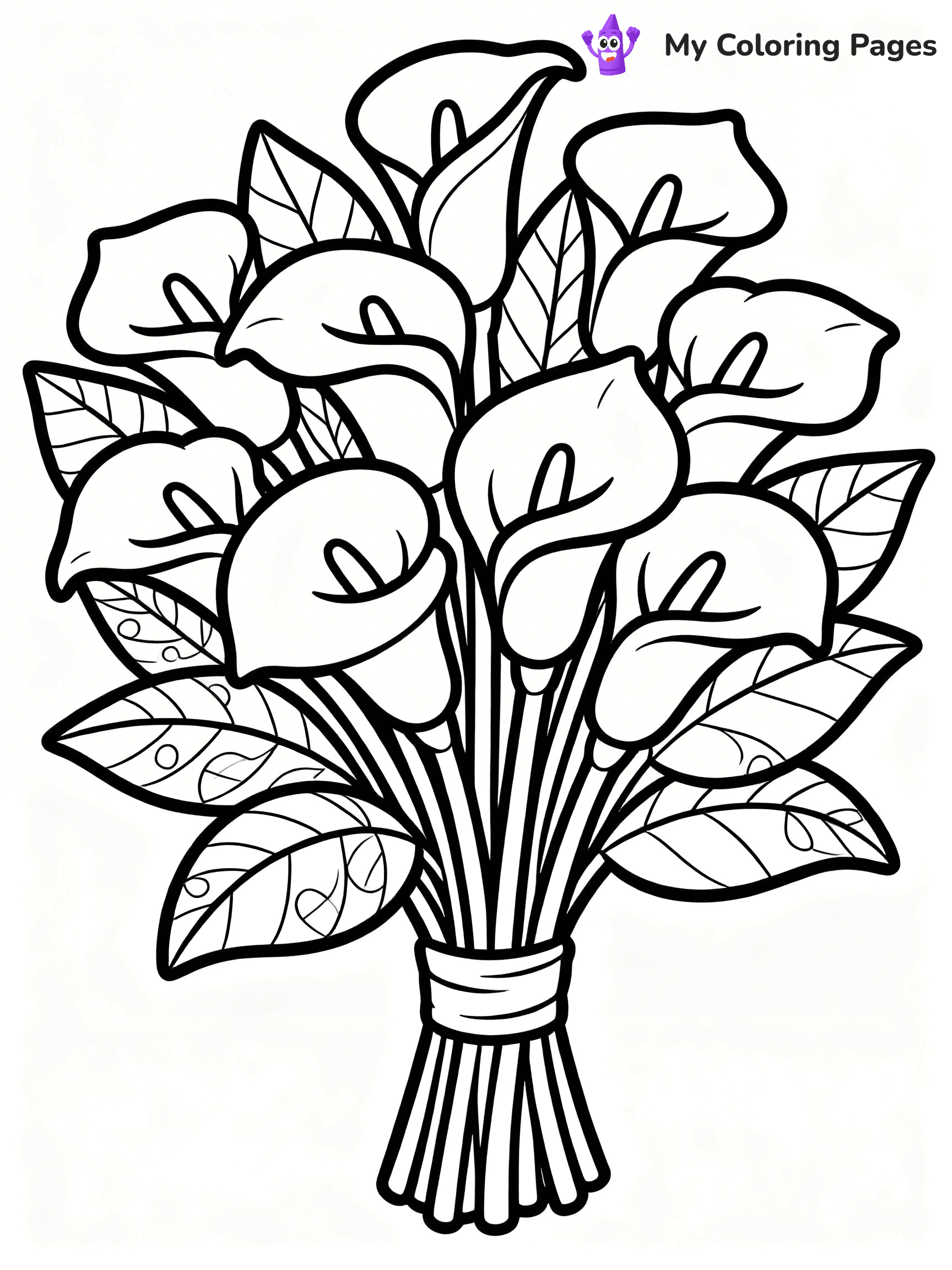 Lilies Coloring Pages - 12