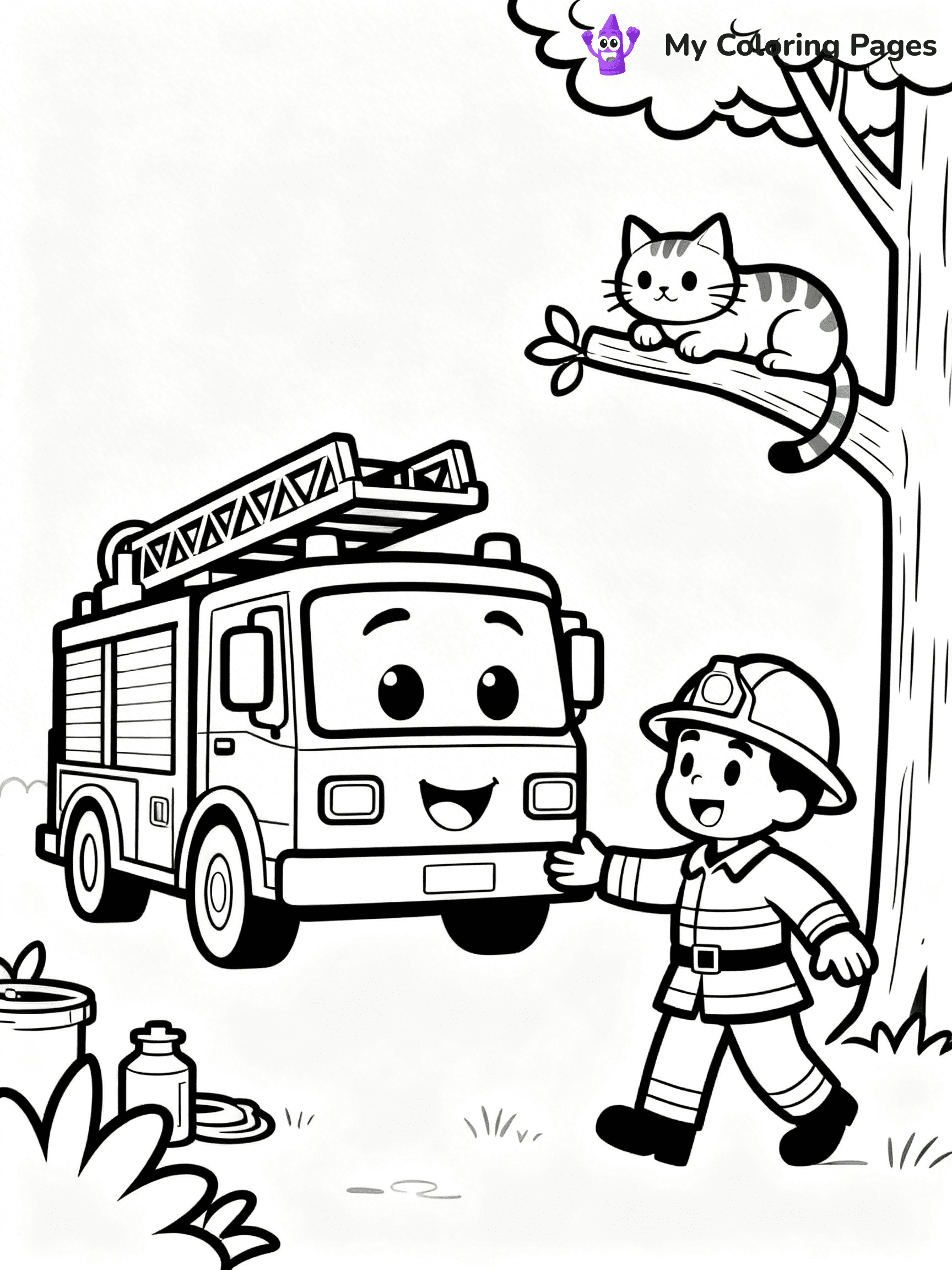 Fire Truck Coloring Pages - 21