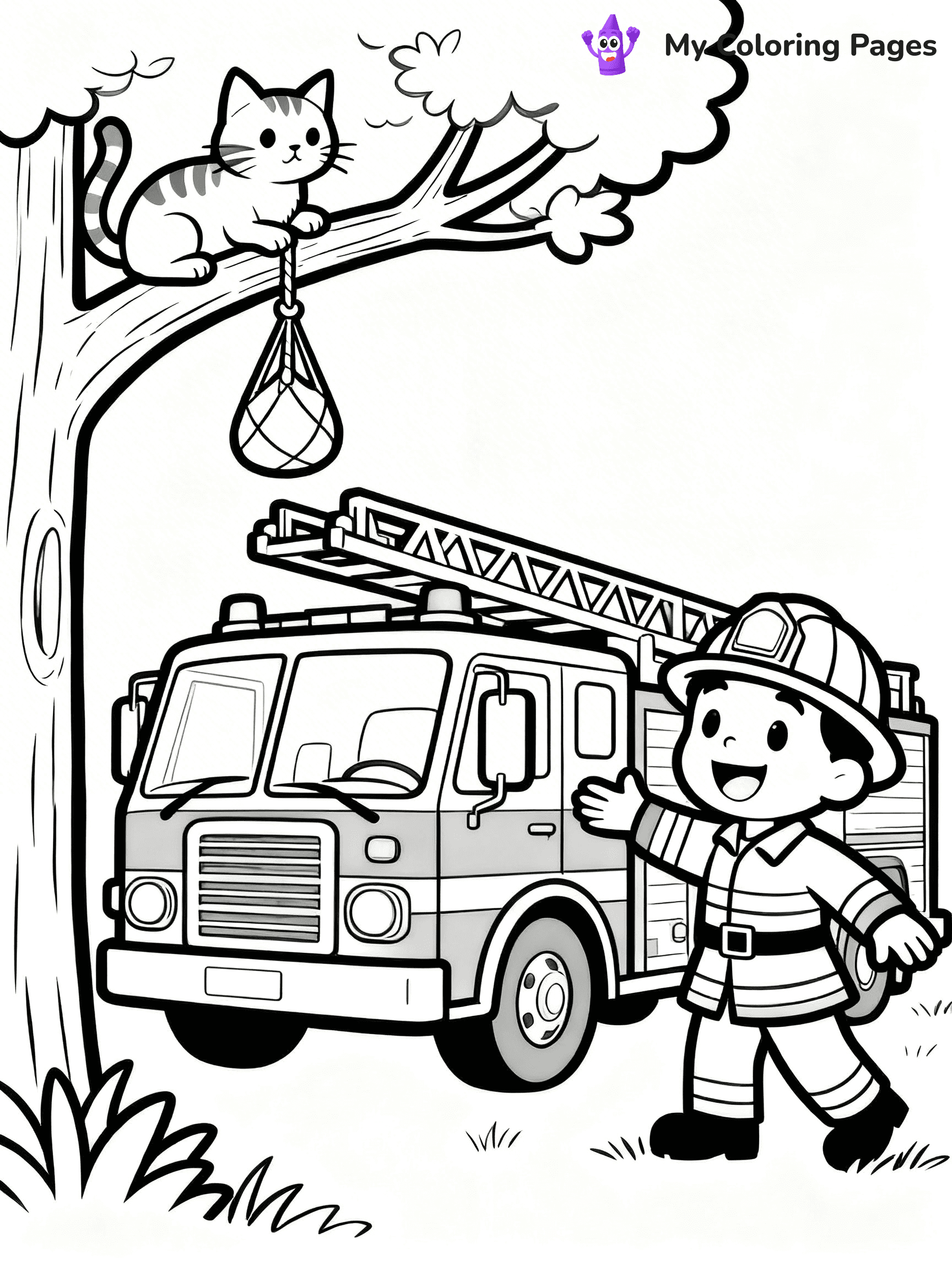 Fire Truck Coloring Pages - 20