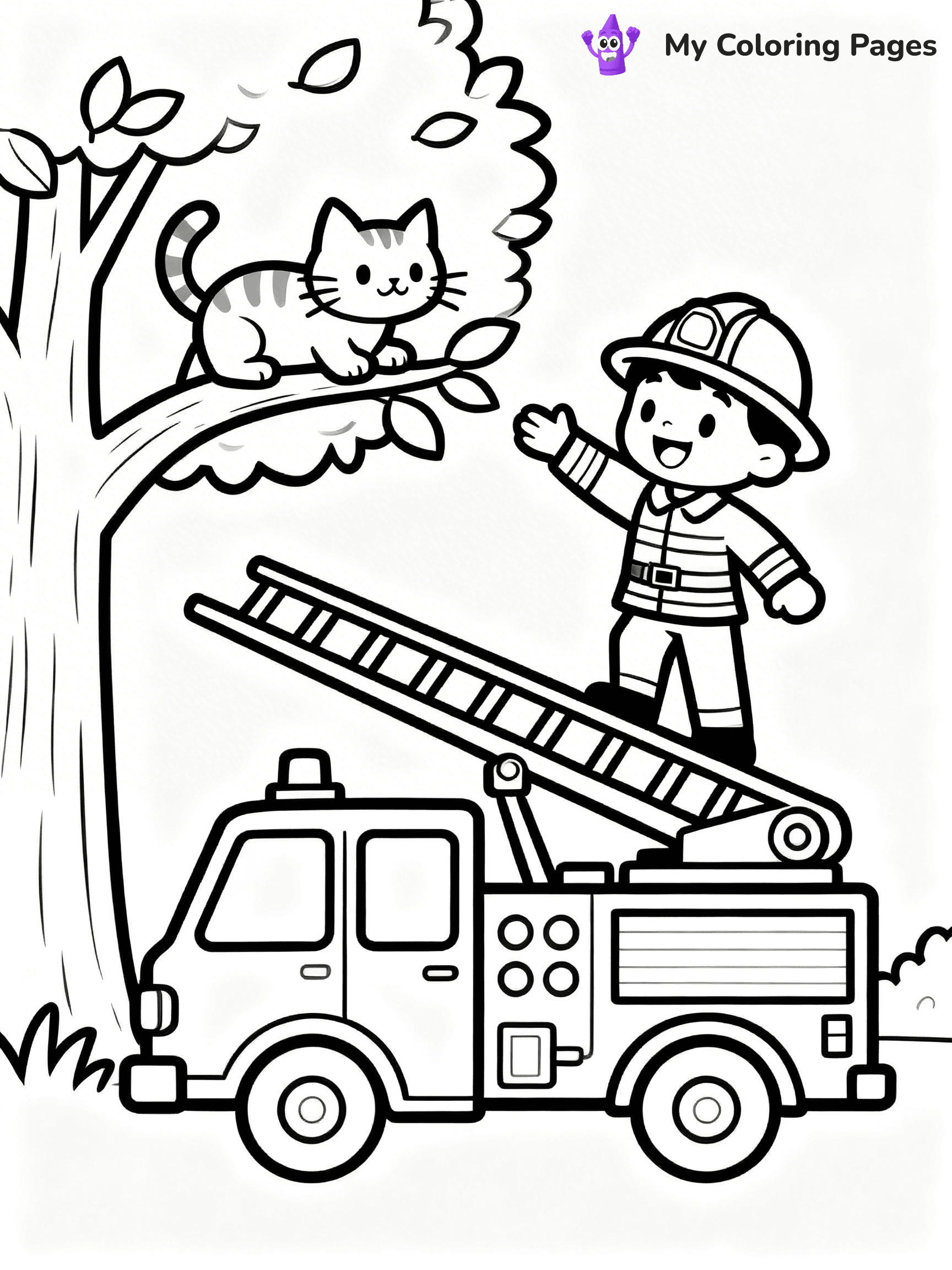 Fire Truck Coloring Pages - 19