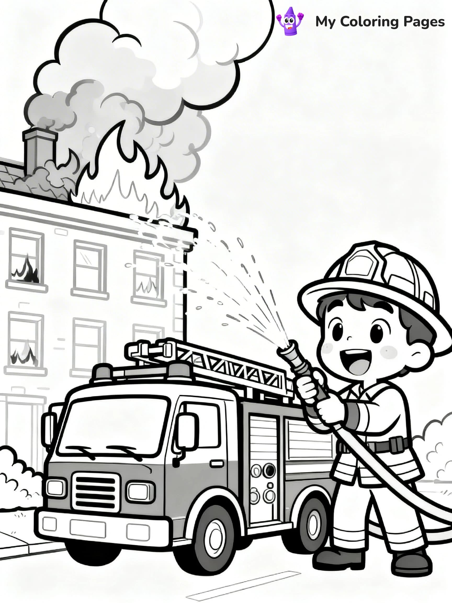 Fire Truck Coloring Pages - 9