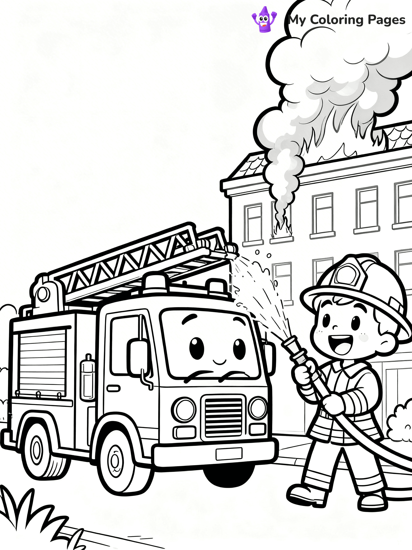 Fire Truck Coloring Pages - 7