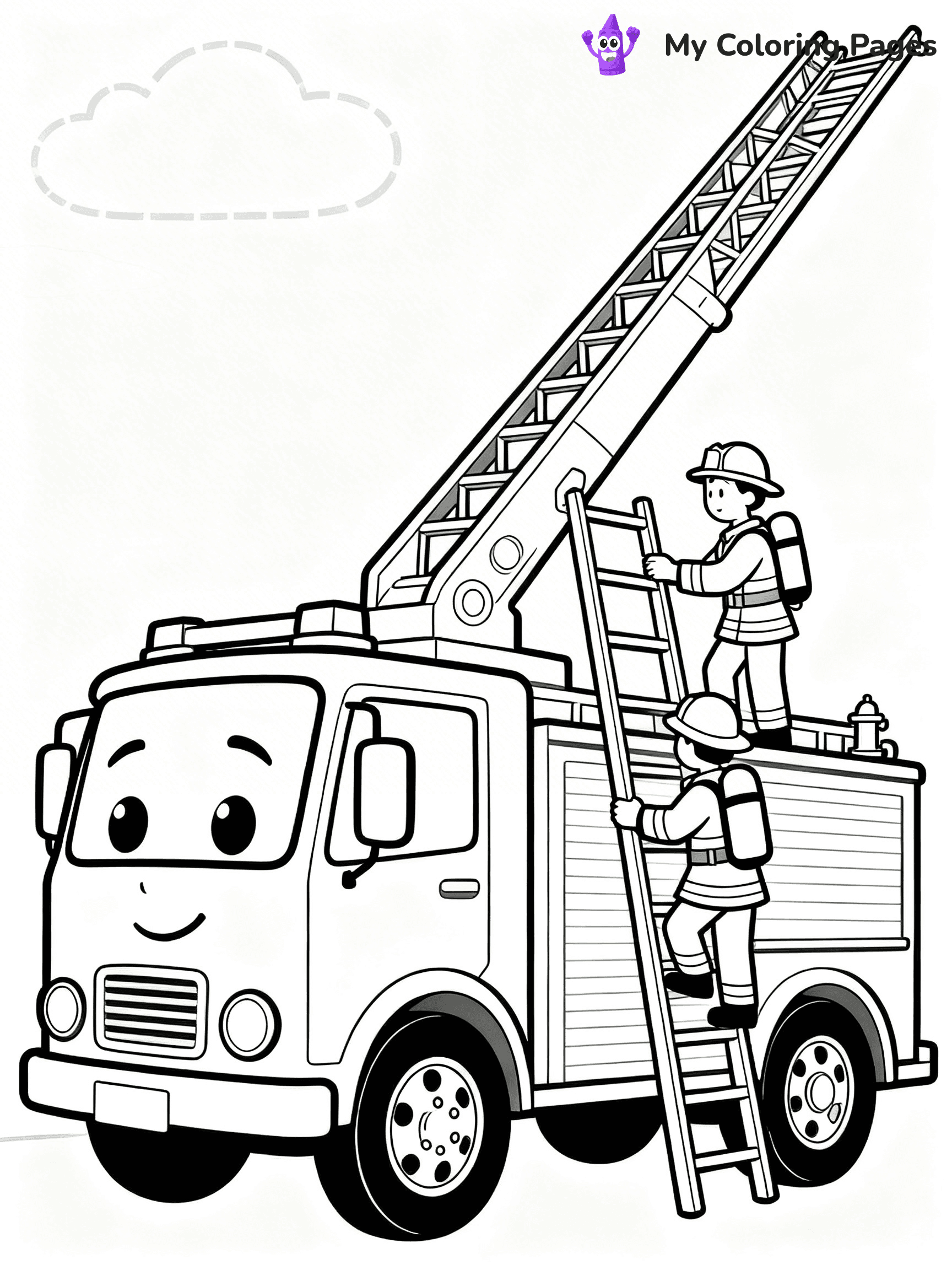 Fire Truck Coloring Pages - 1
