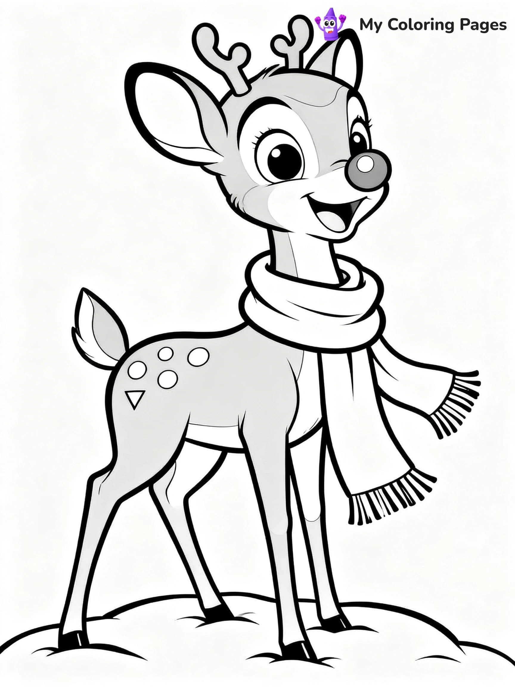 Rudolph the Red-Nosed Reindeer Coloring Pages - 1