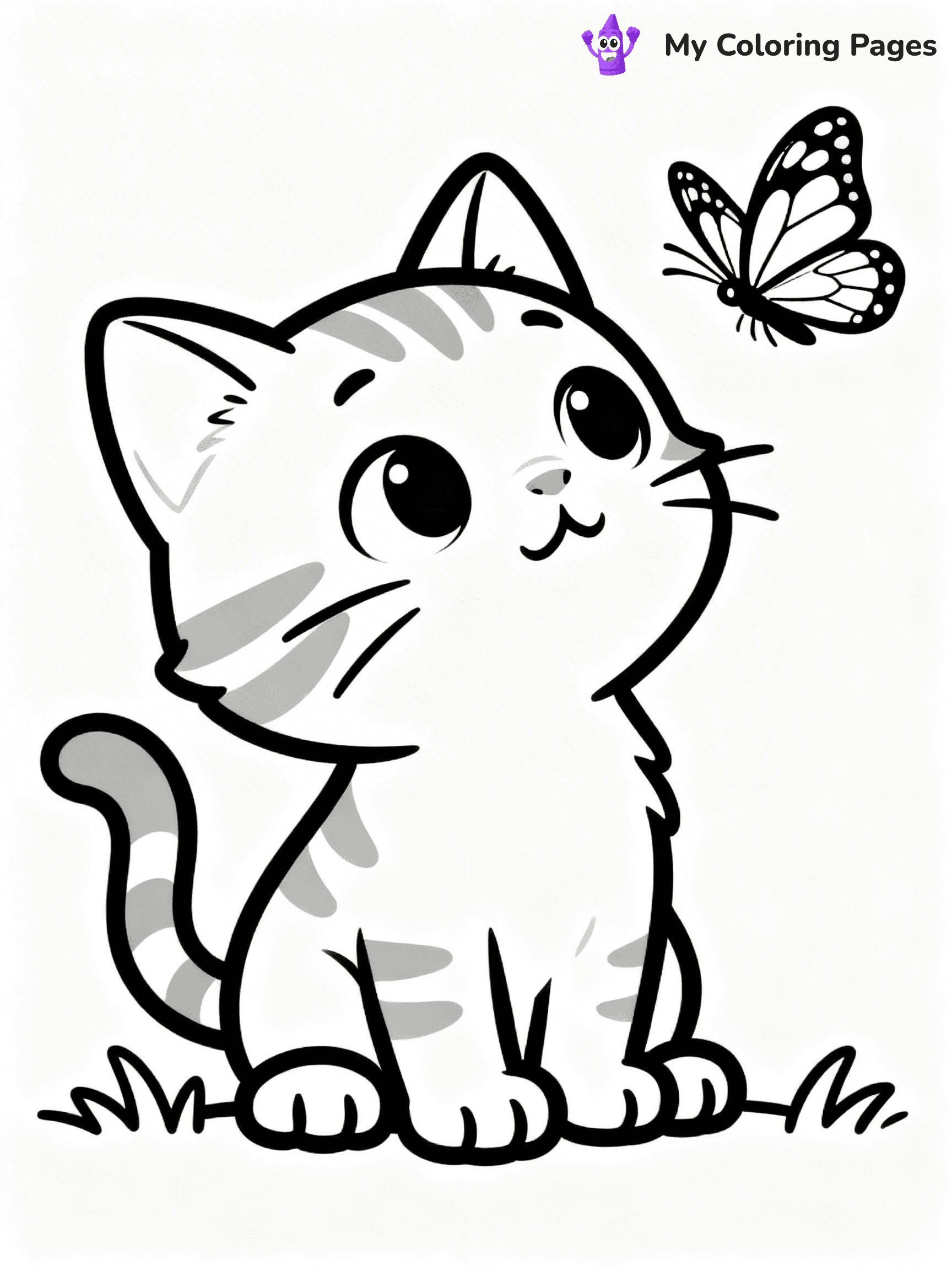 Cartoon Cat Coloring Pages - 257