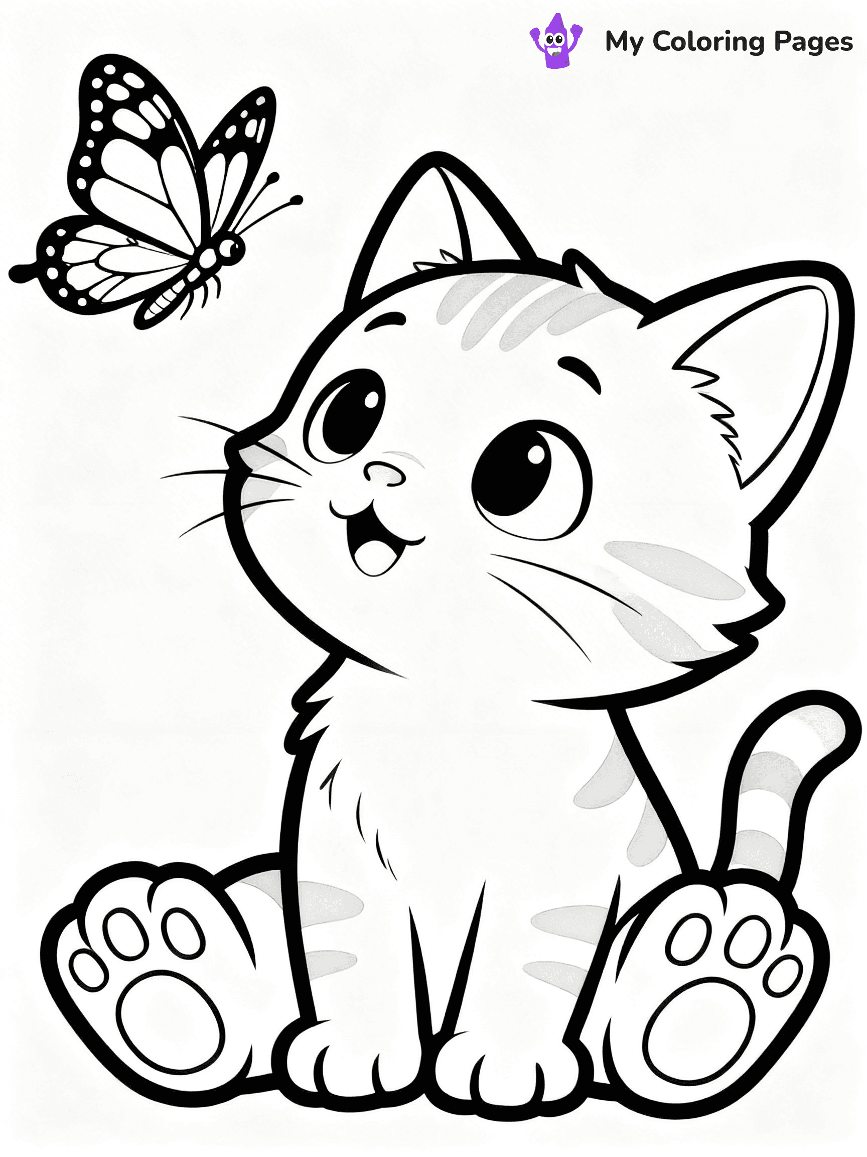 Cartoon Cat Coloring Pages - 255