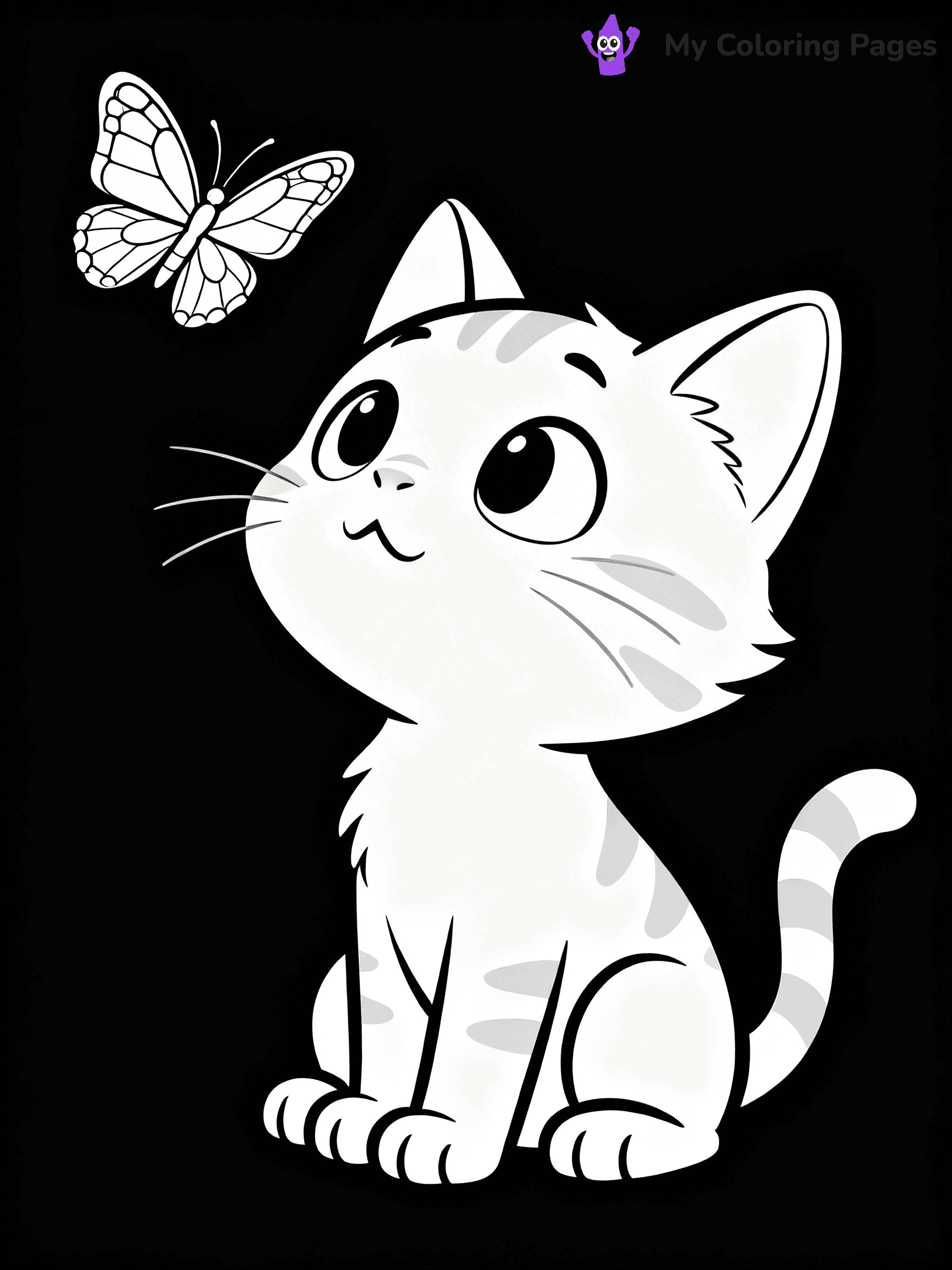 Cartoon Cat Coloring Pages - 254