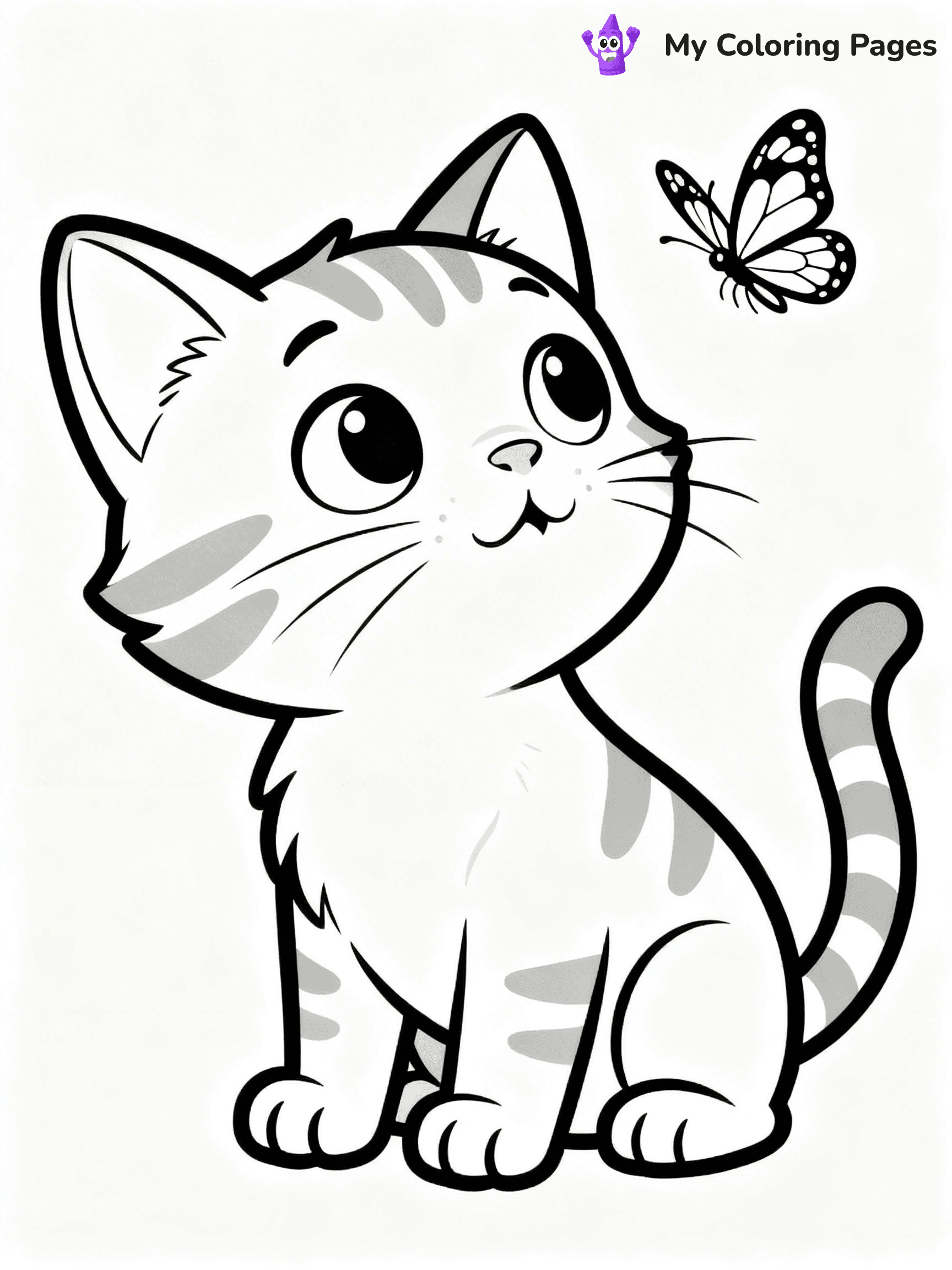 Cartoon Cat Coloring Pages - 252