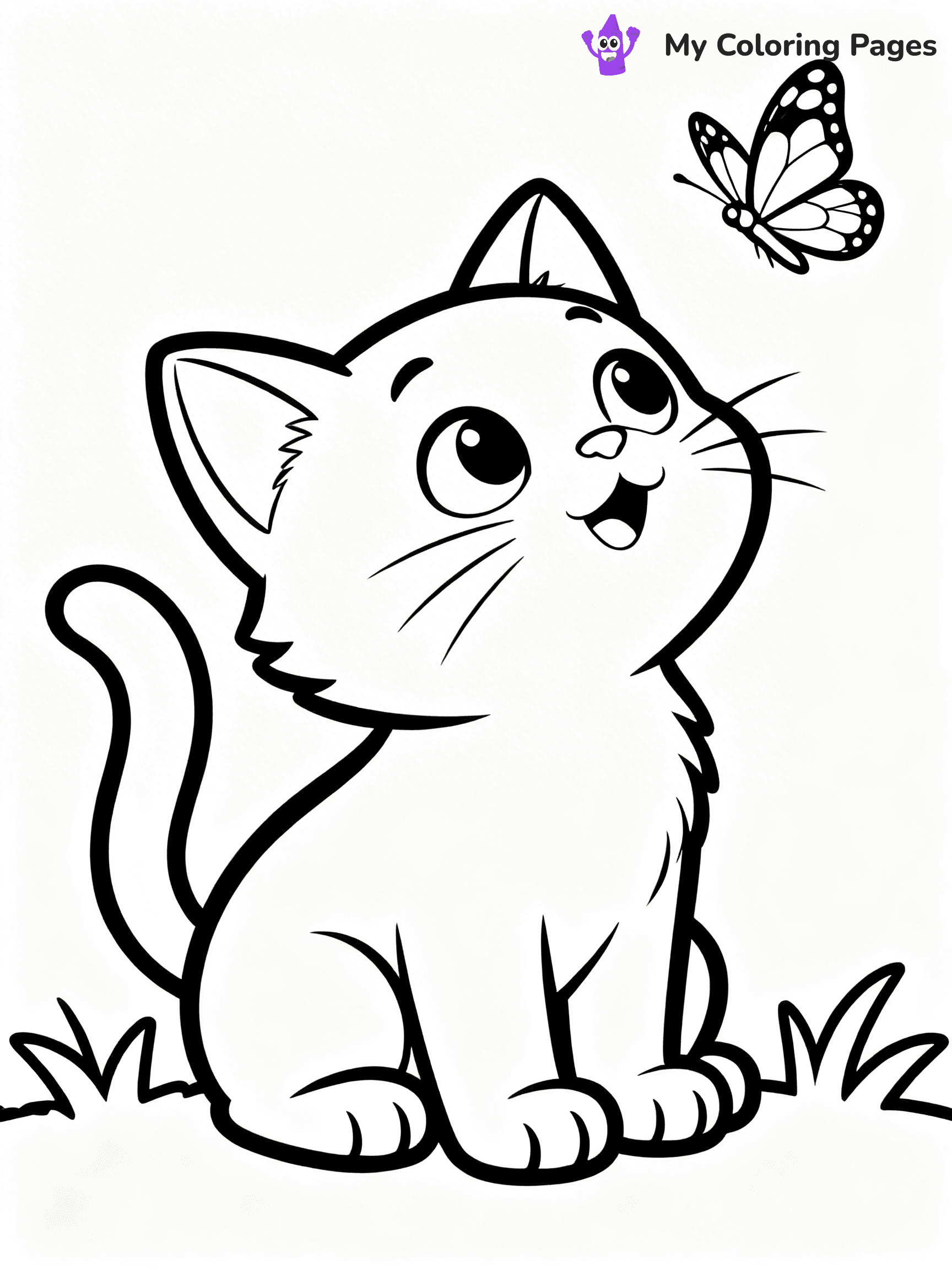 Cartoon Cat Coloring Pages - 251