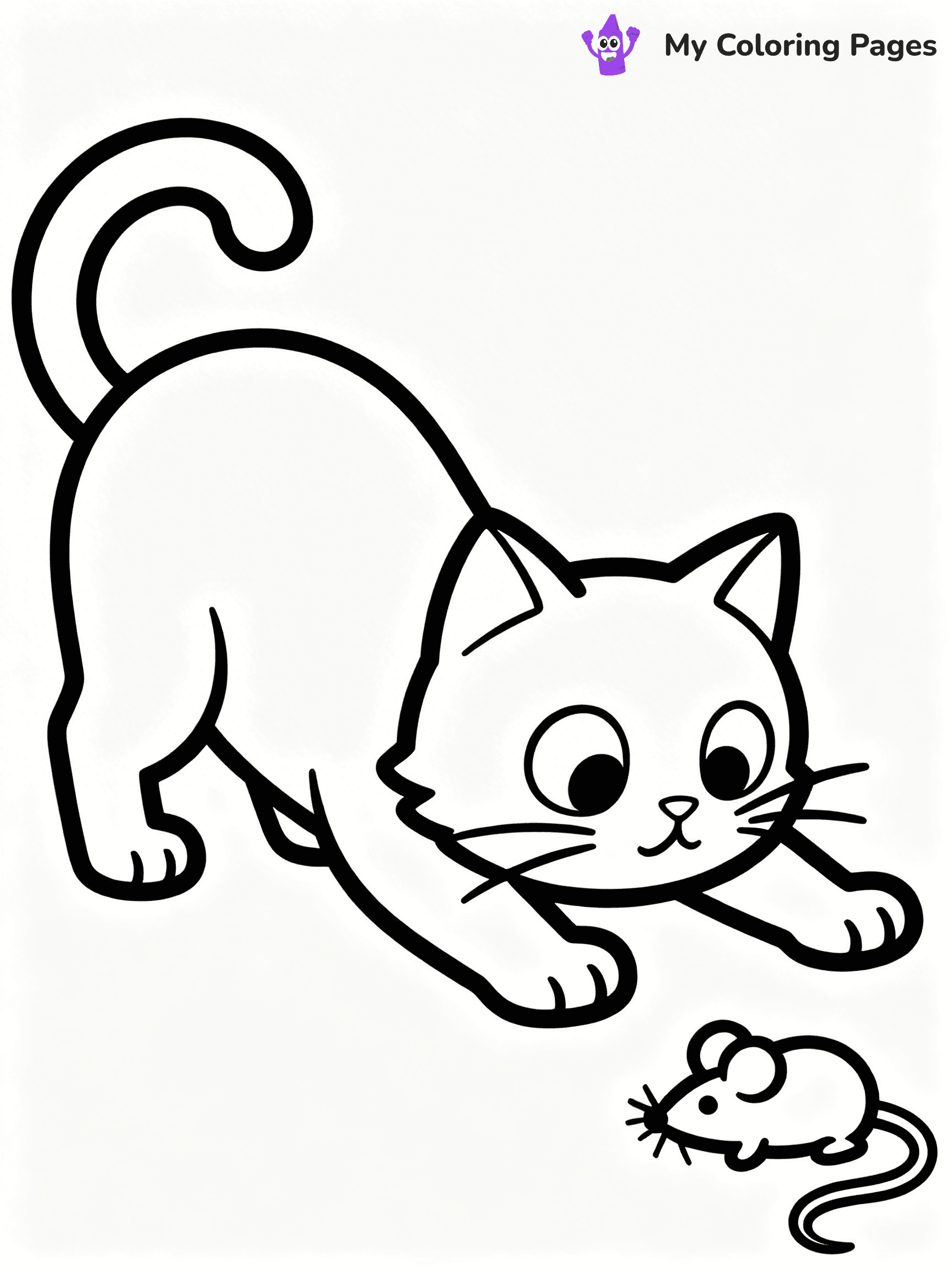 Cartoon Cat Coloring Pages - 250