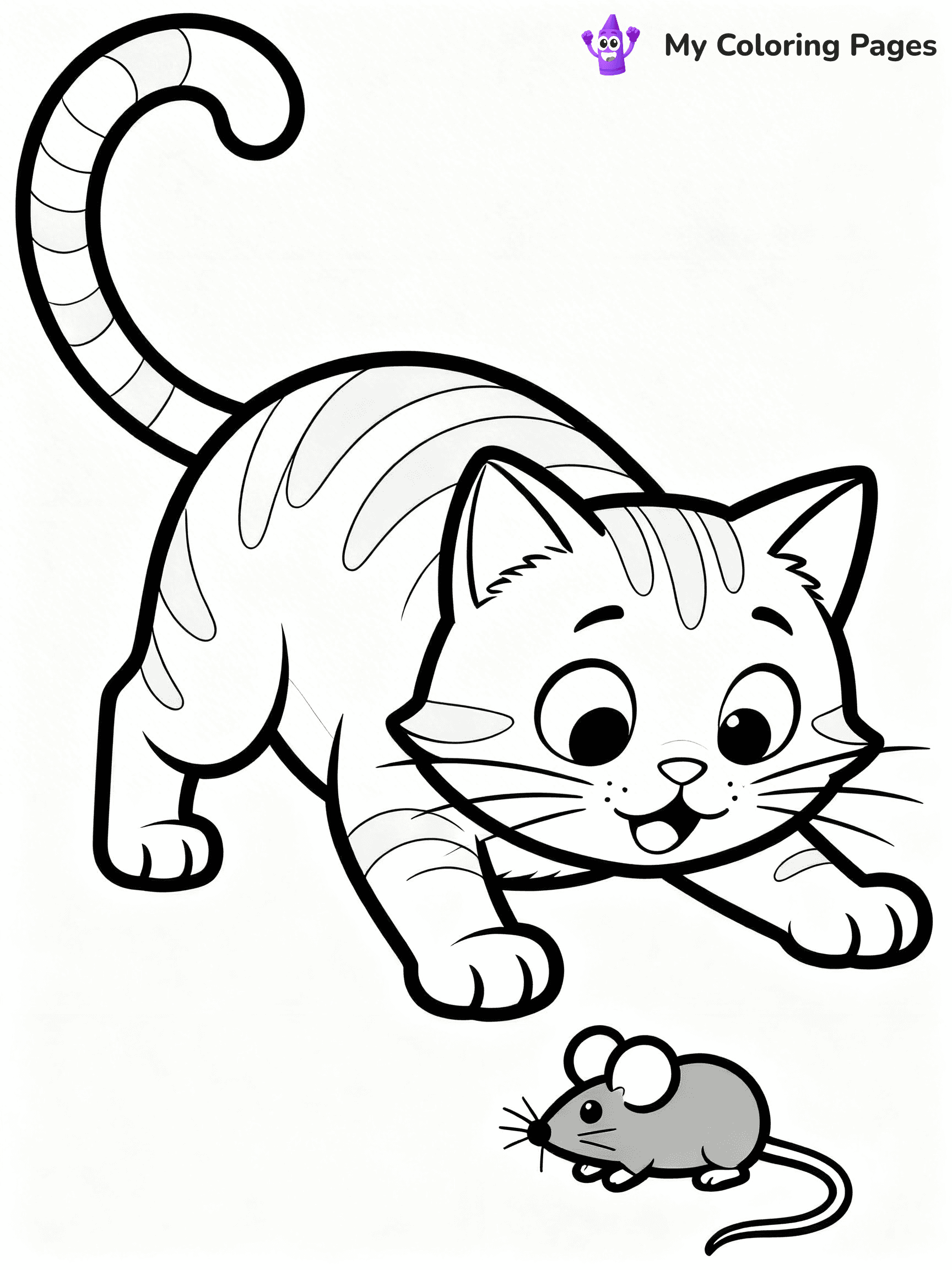 Cartoon Cat Coloring Pages - 249