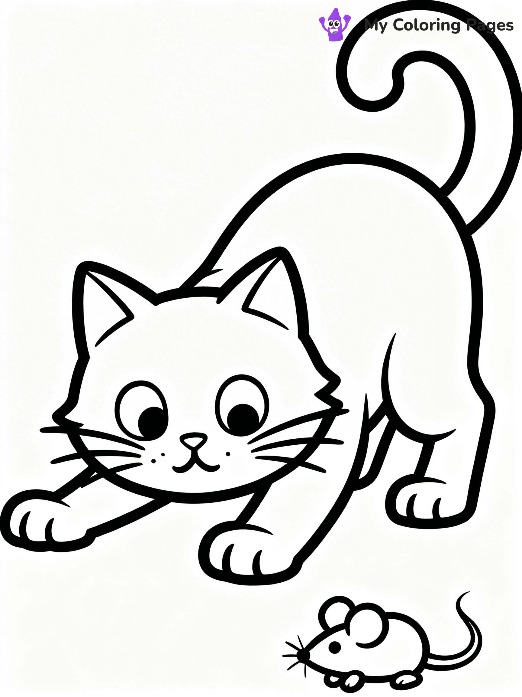 Cartoon Cat Coloring Pages - 245
