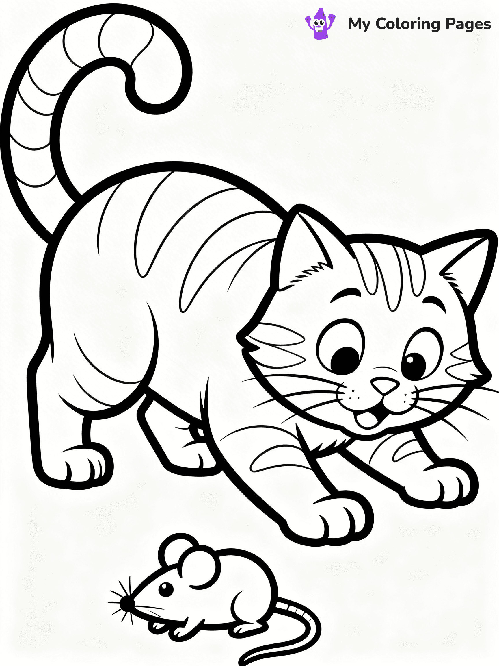Cartoon Cat Coloring Pages - 244
