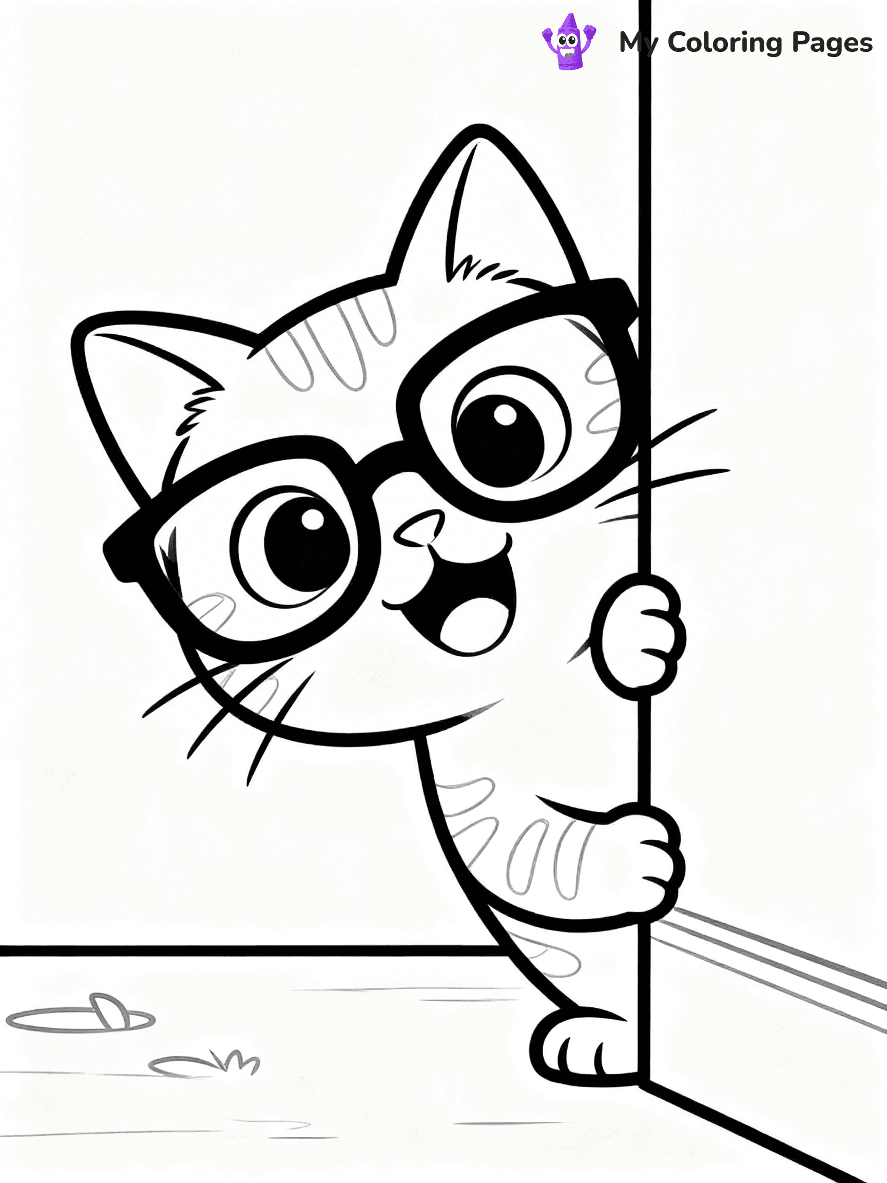 Cartoon Cat Coloring Pages - 243