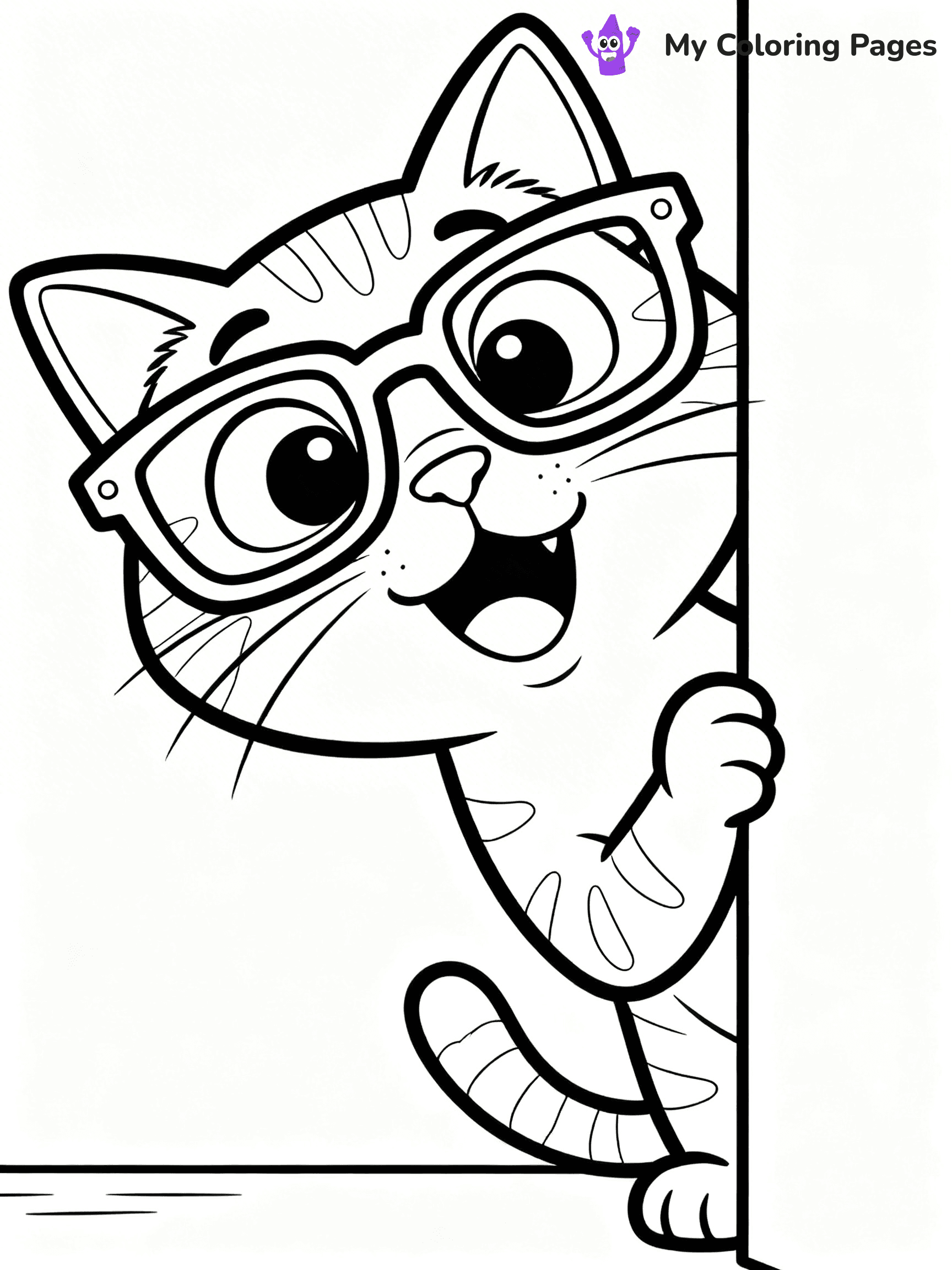 Cartoon Cat Coloring Pages - 242