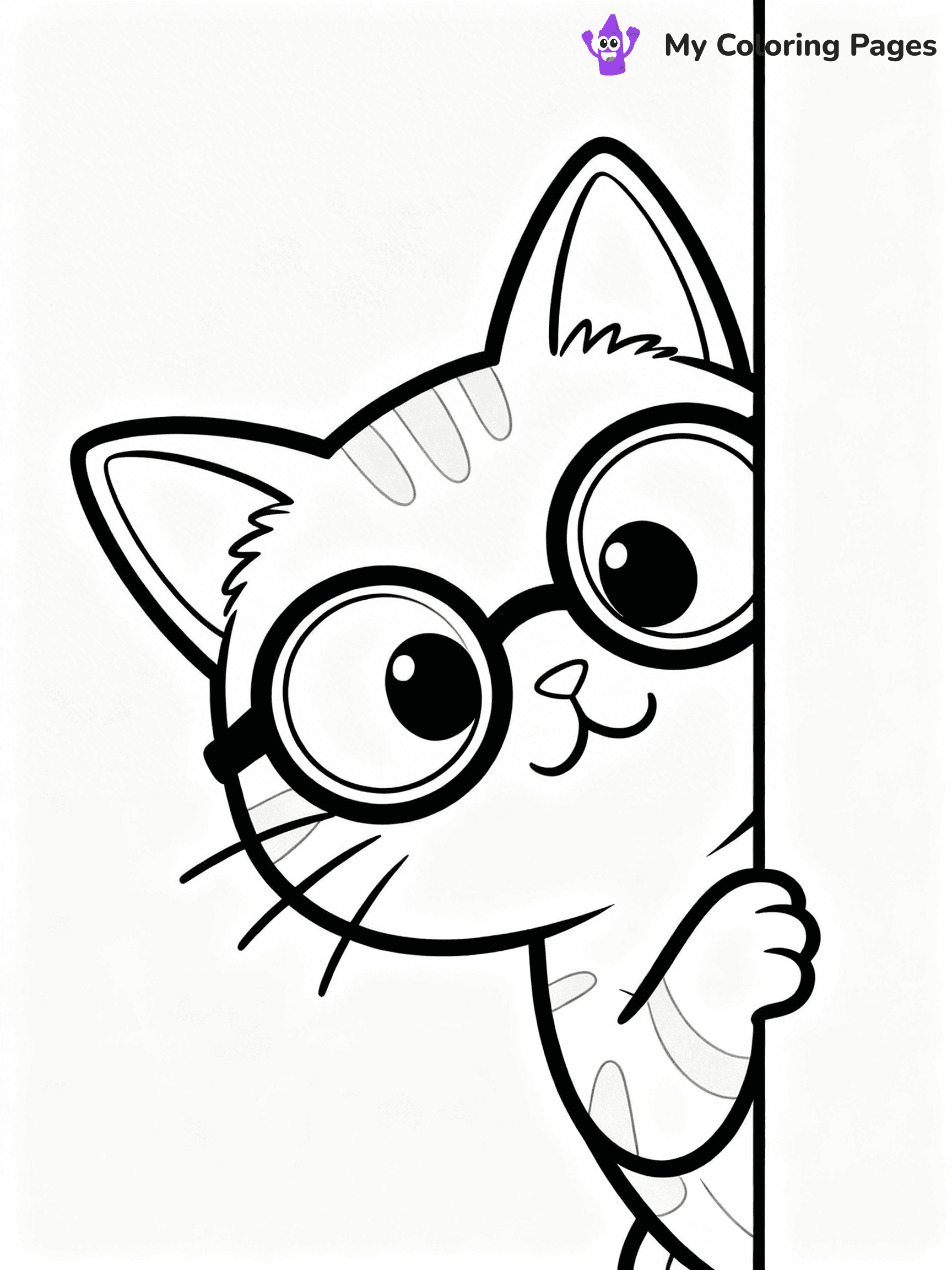 Cartoon Cat Coloring Pages - 241