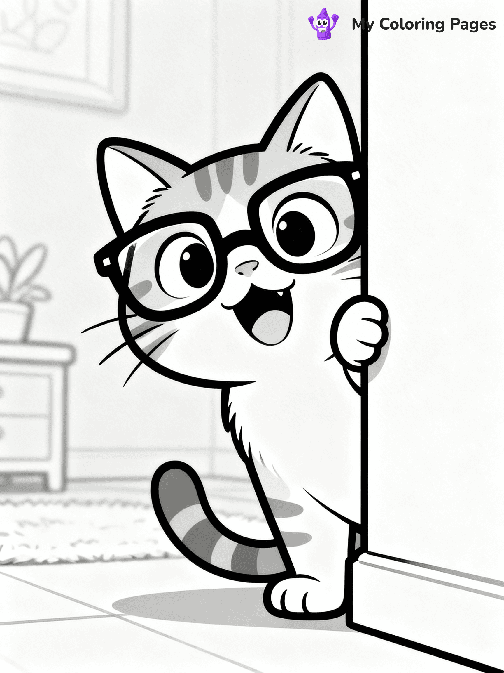 Cartoon Cat Coloring Pages - 239