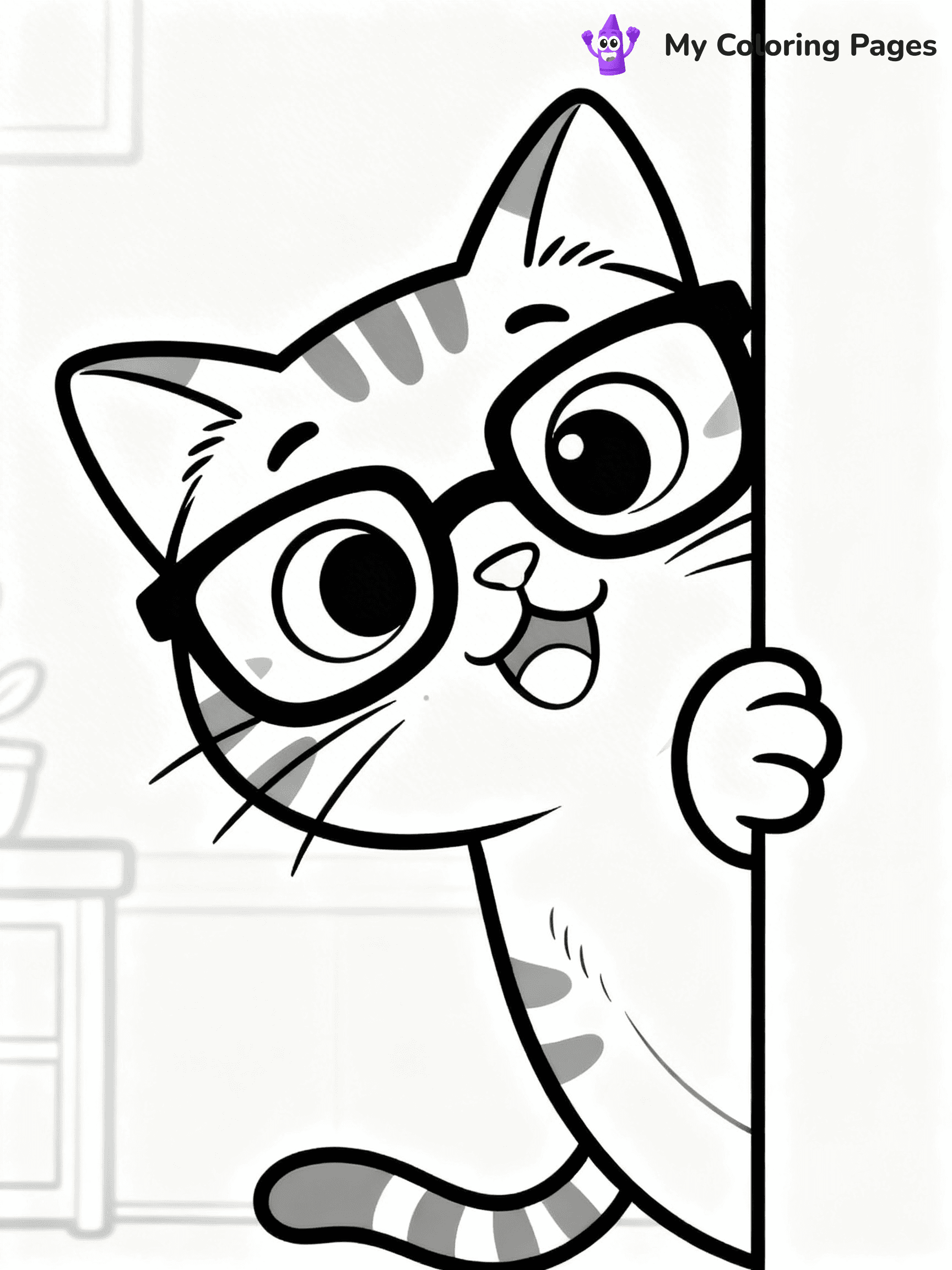 Cartoon Cat Coloring Pages - 238