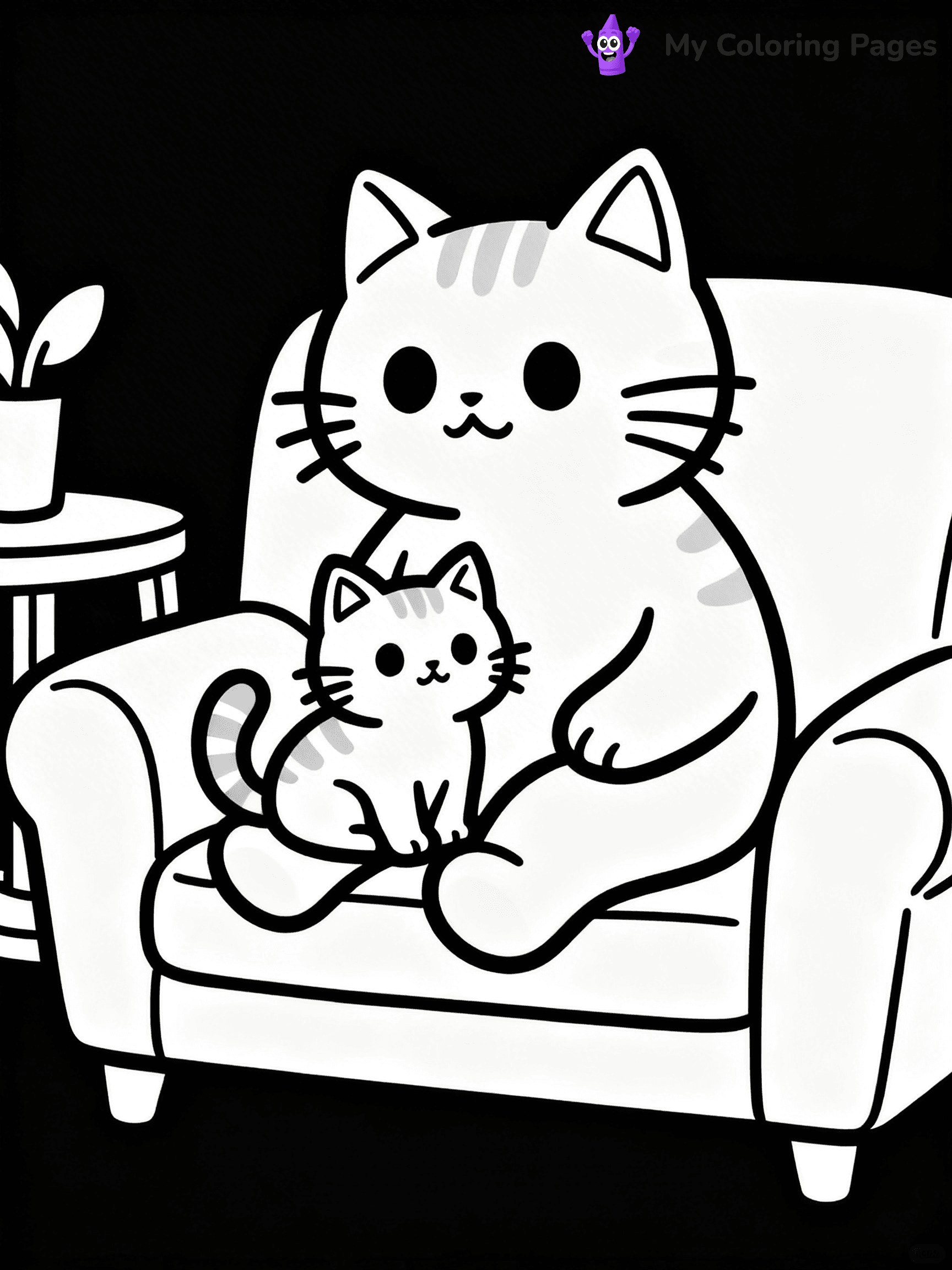 Cartoon Cat Coloring Pages - 229