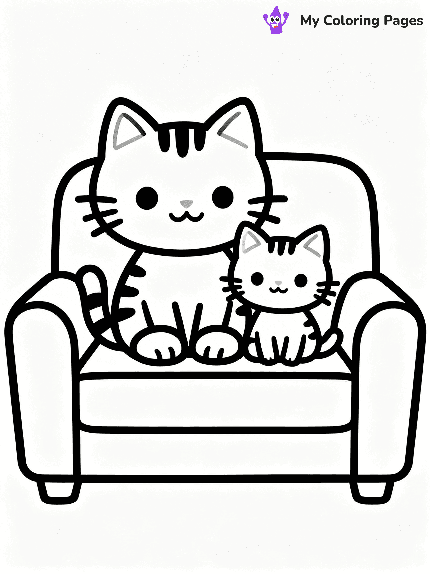 Cartoon Cat Coloring Pages - 228