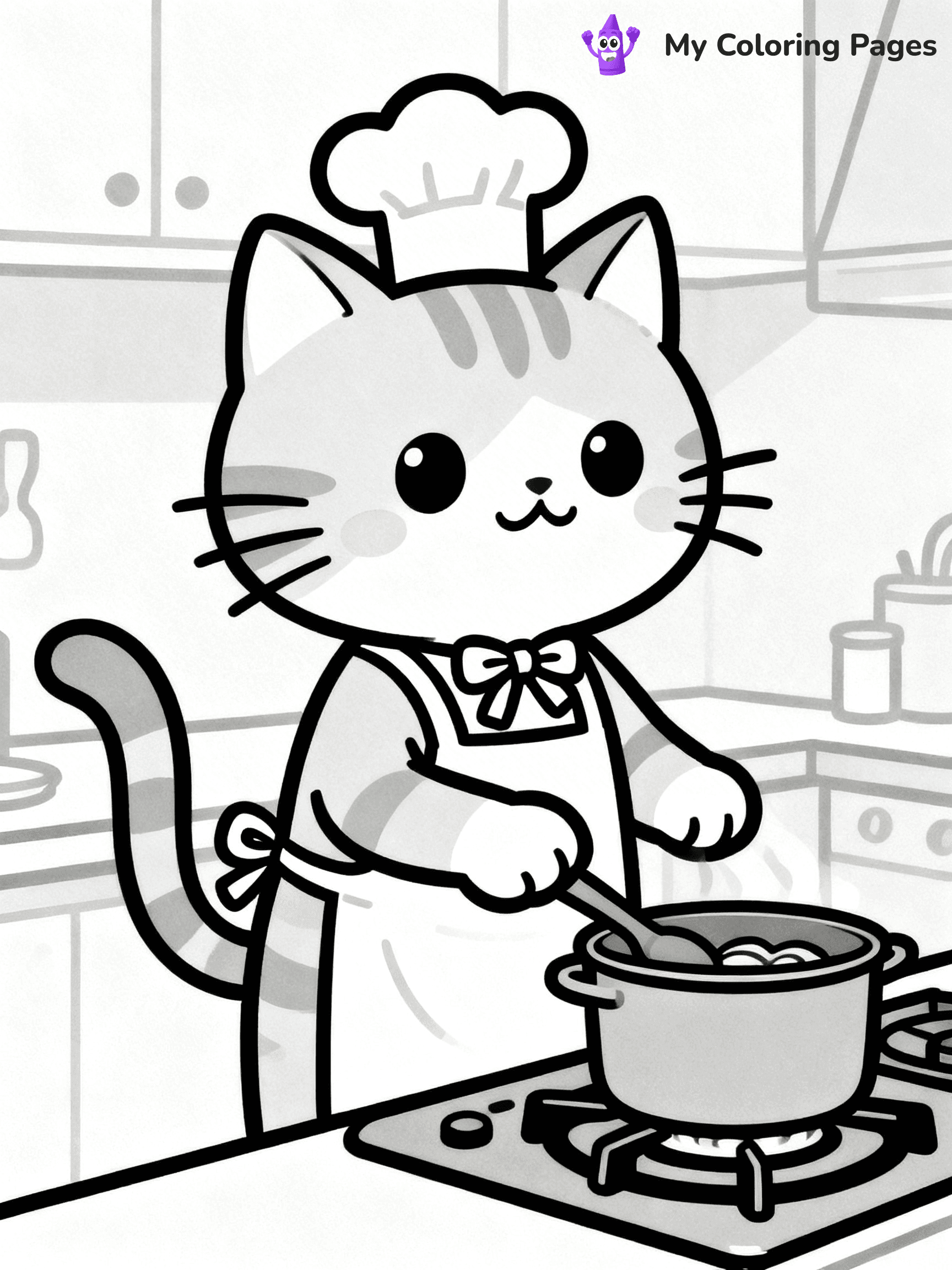 Cartoon Cat Coloring Pages - 218