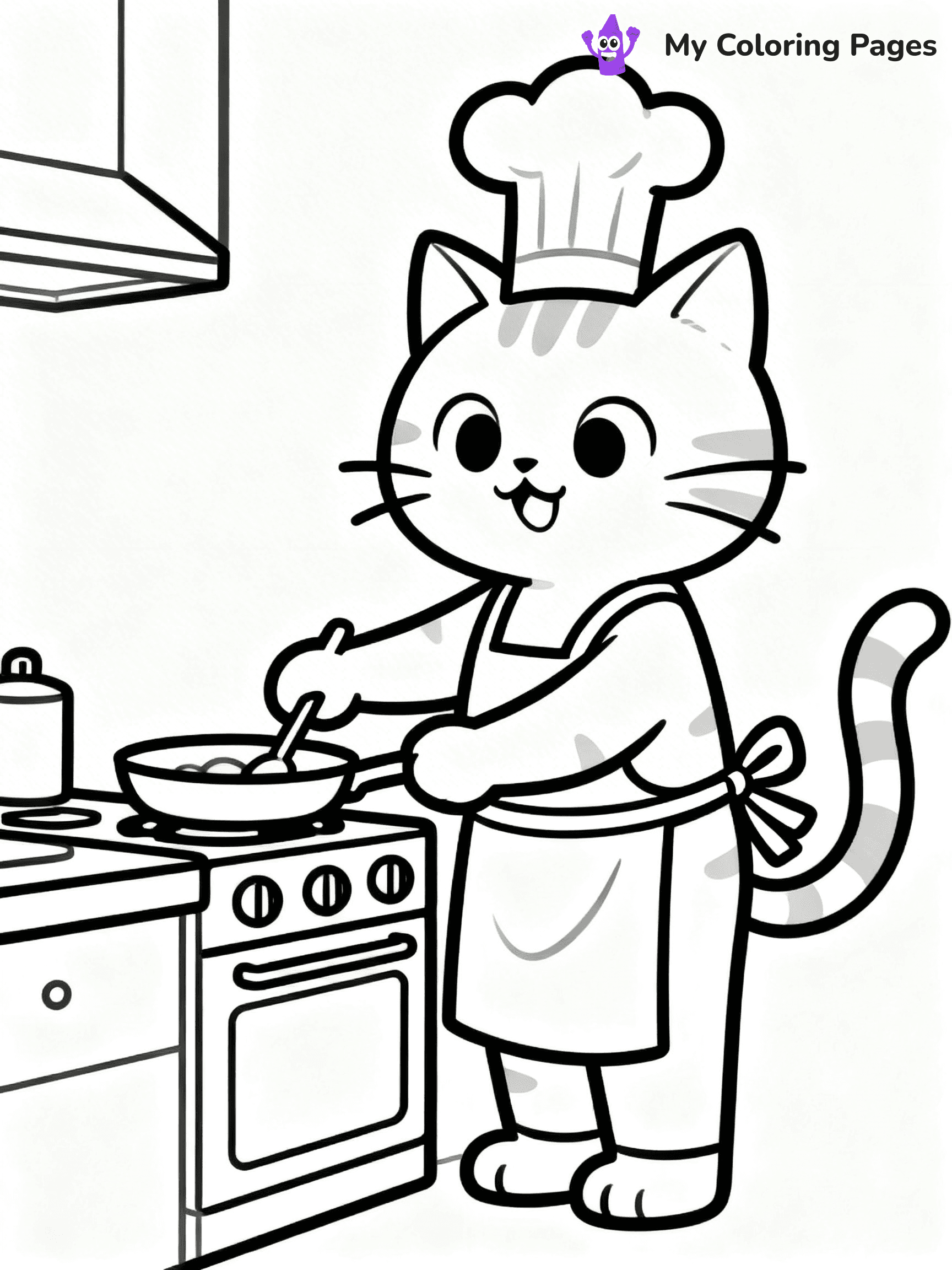 Cartoon Cat Coloring Pages - 217