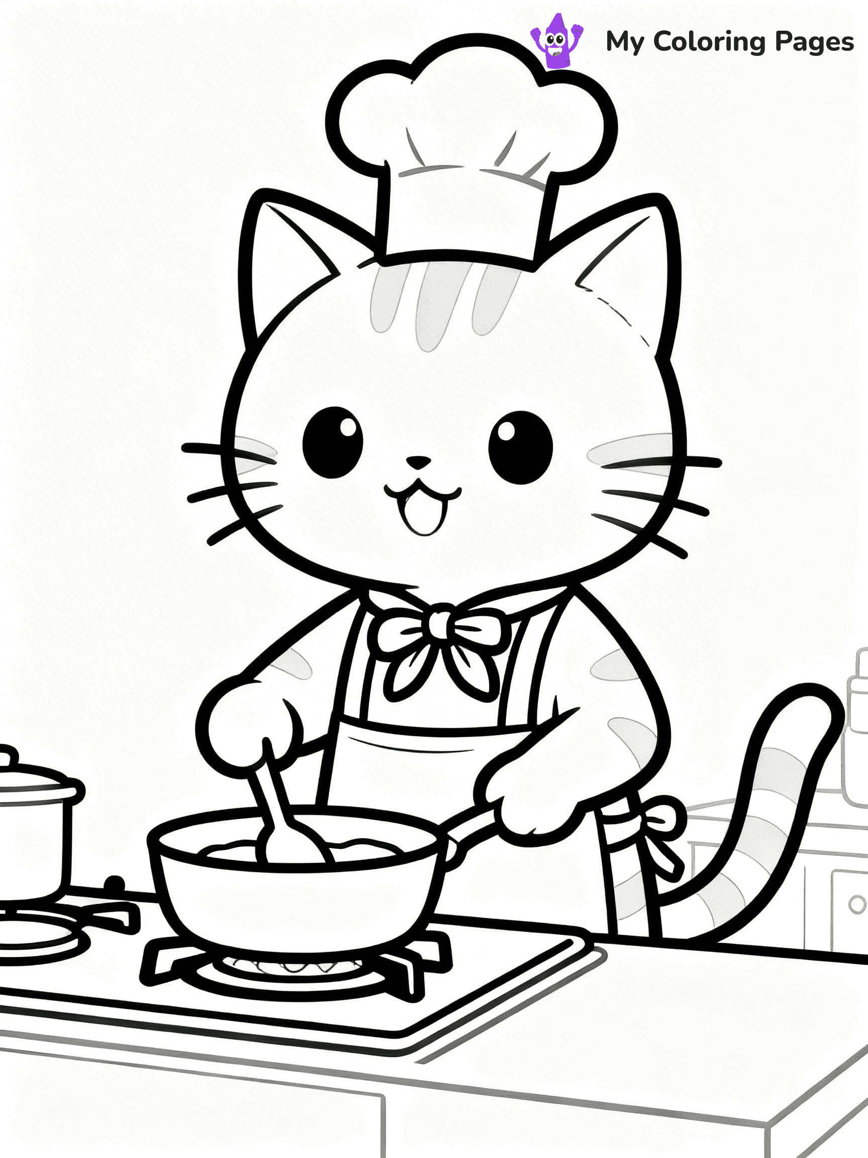 Cartoon Cat Coloring Pages - 216