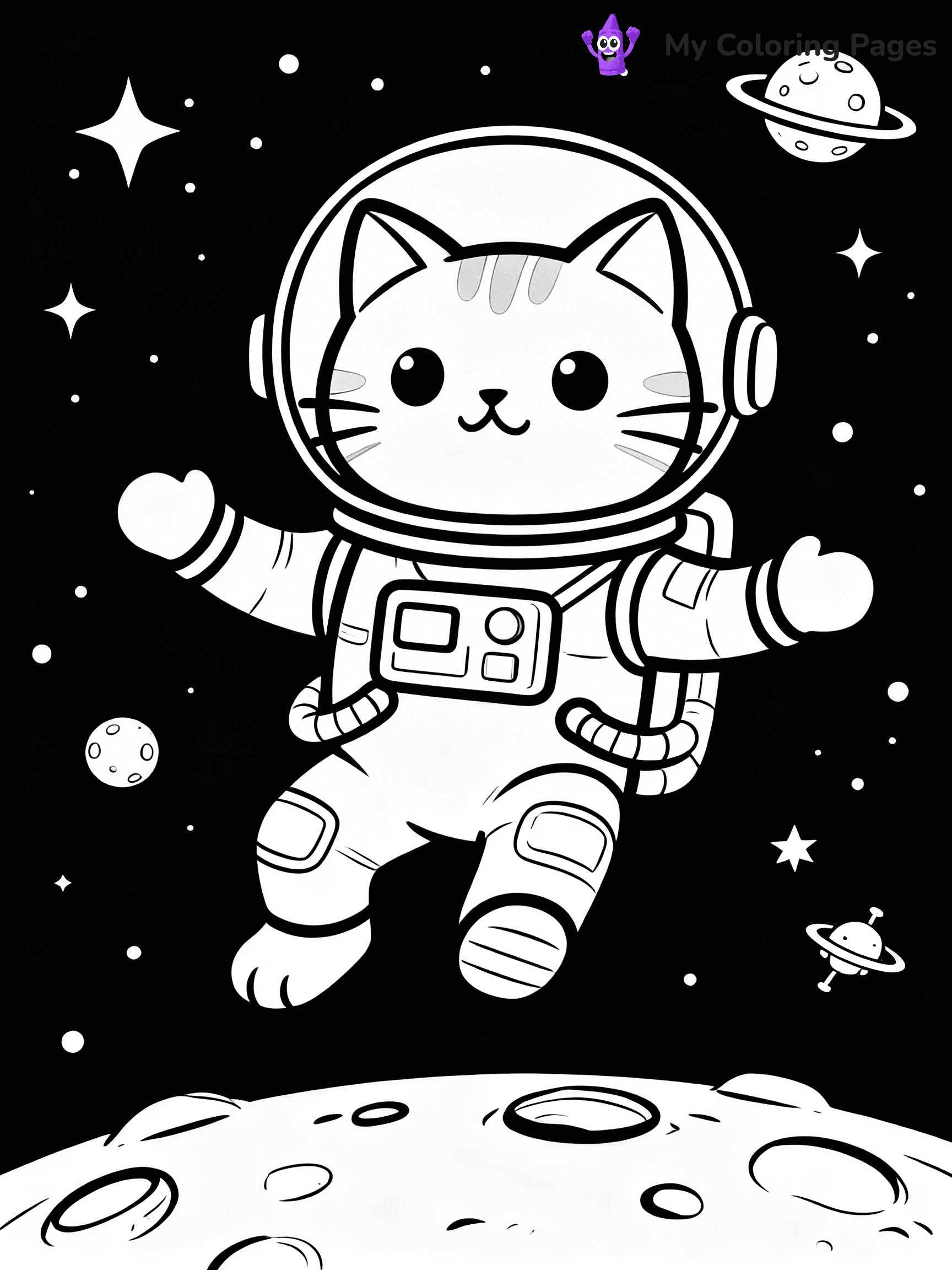 Cartoon Cat Coloring Pages - 212