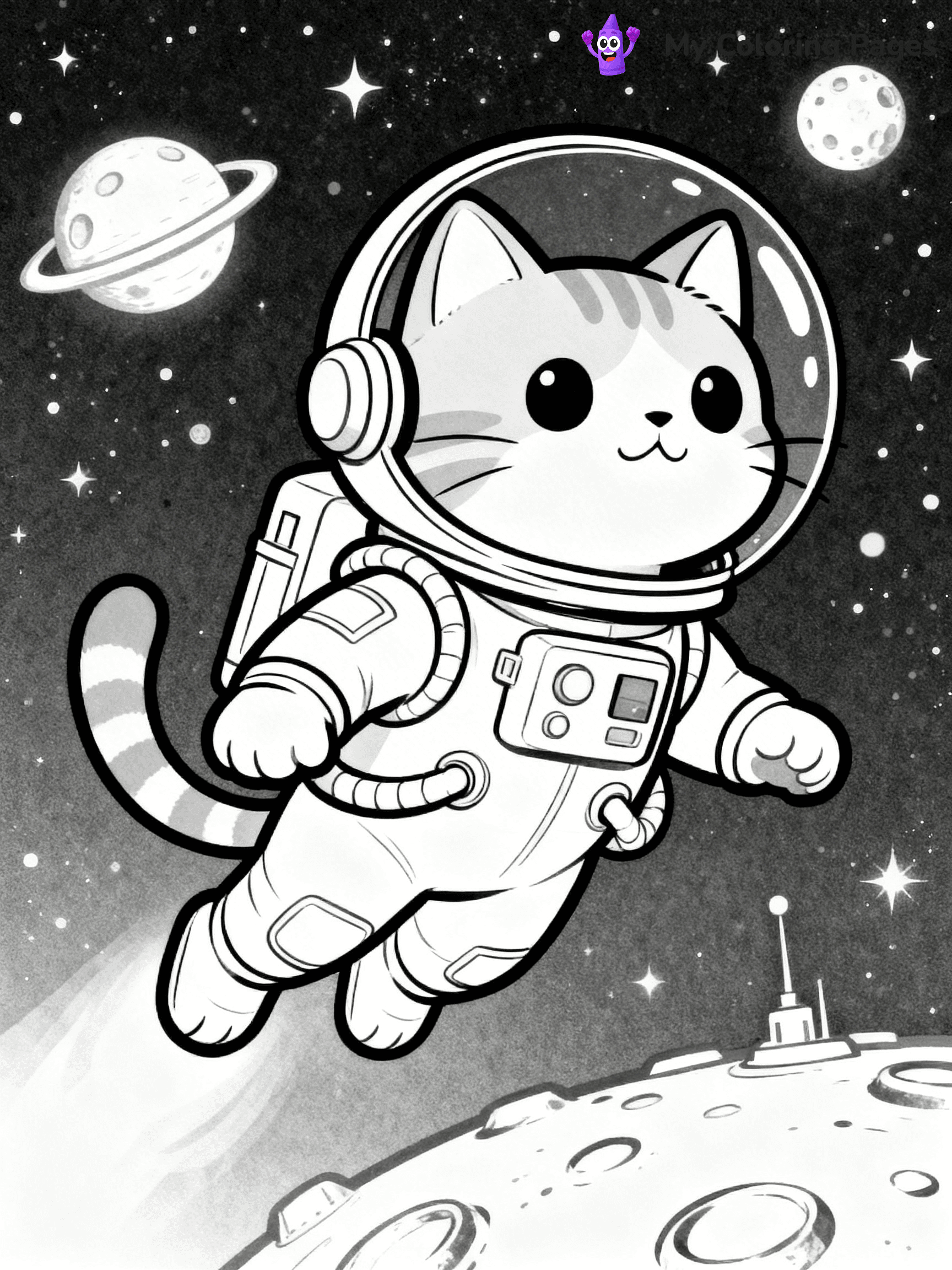 Cartoon Cat Coloring Pages - 210