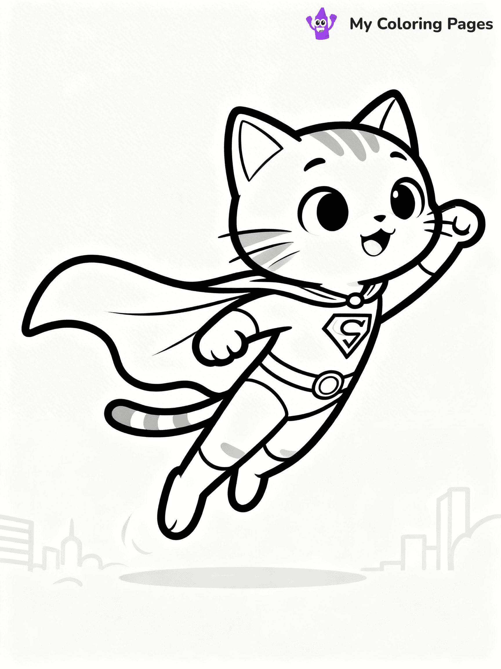 Cartoon Cat Coloring Pages - 207