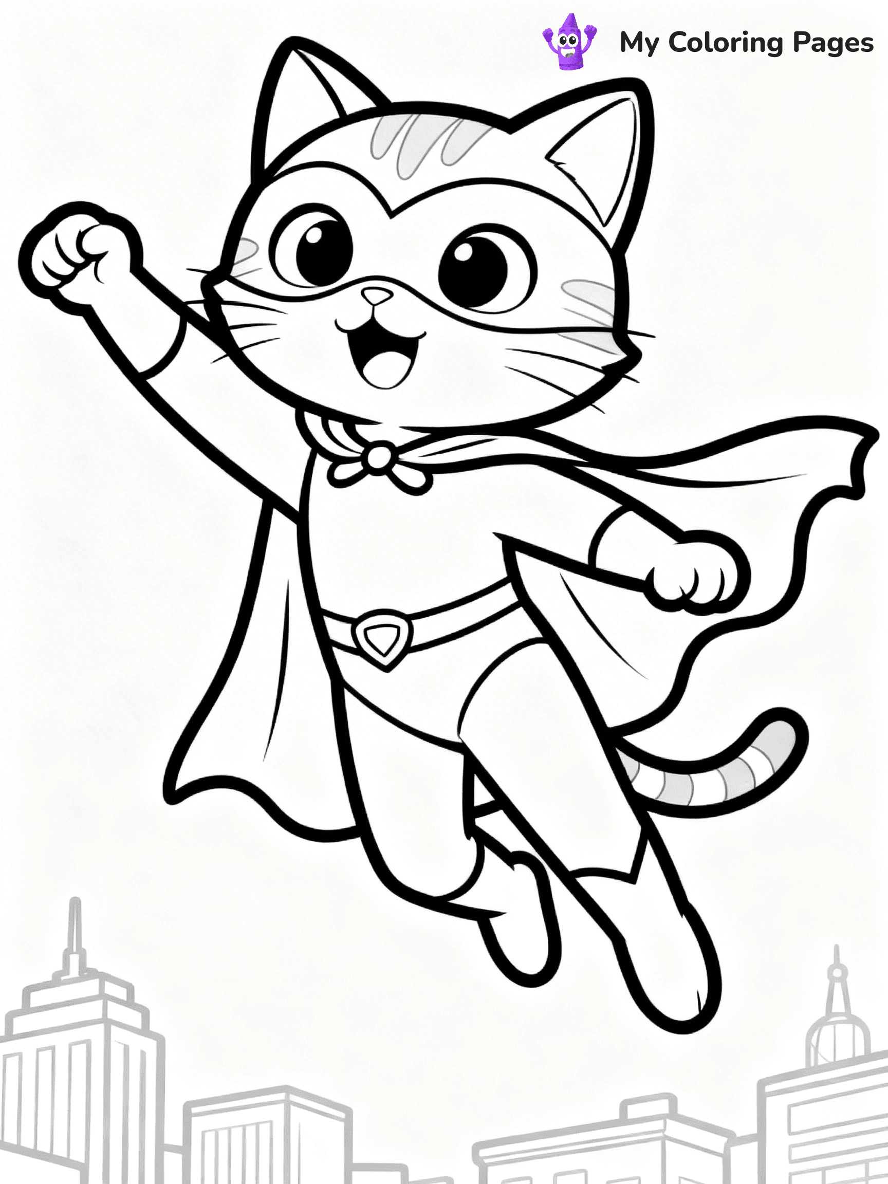 Cartoon Cat Coloring Pages - 206