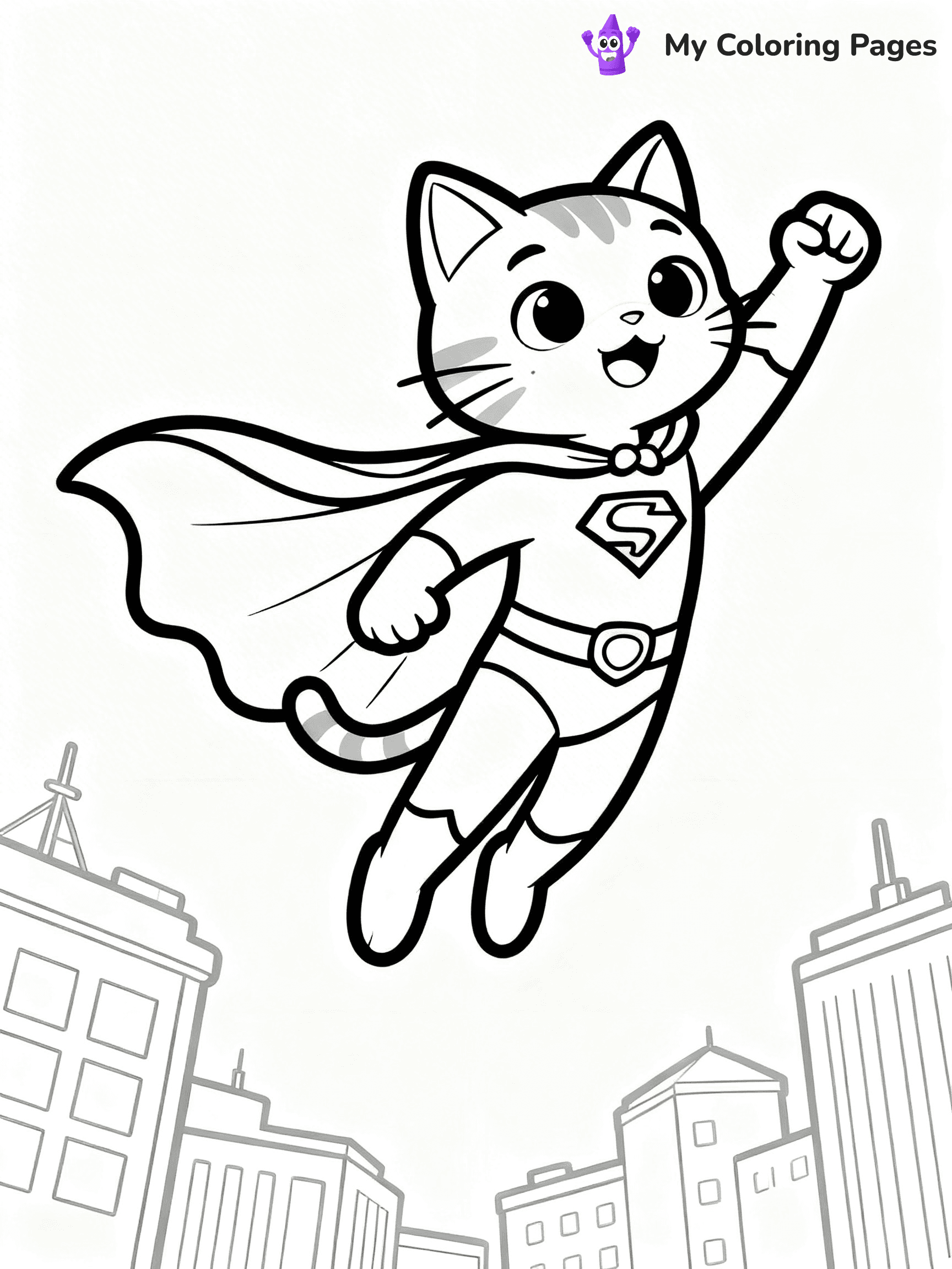 Cartoon Cat Coloring Pages - 203