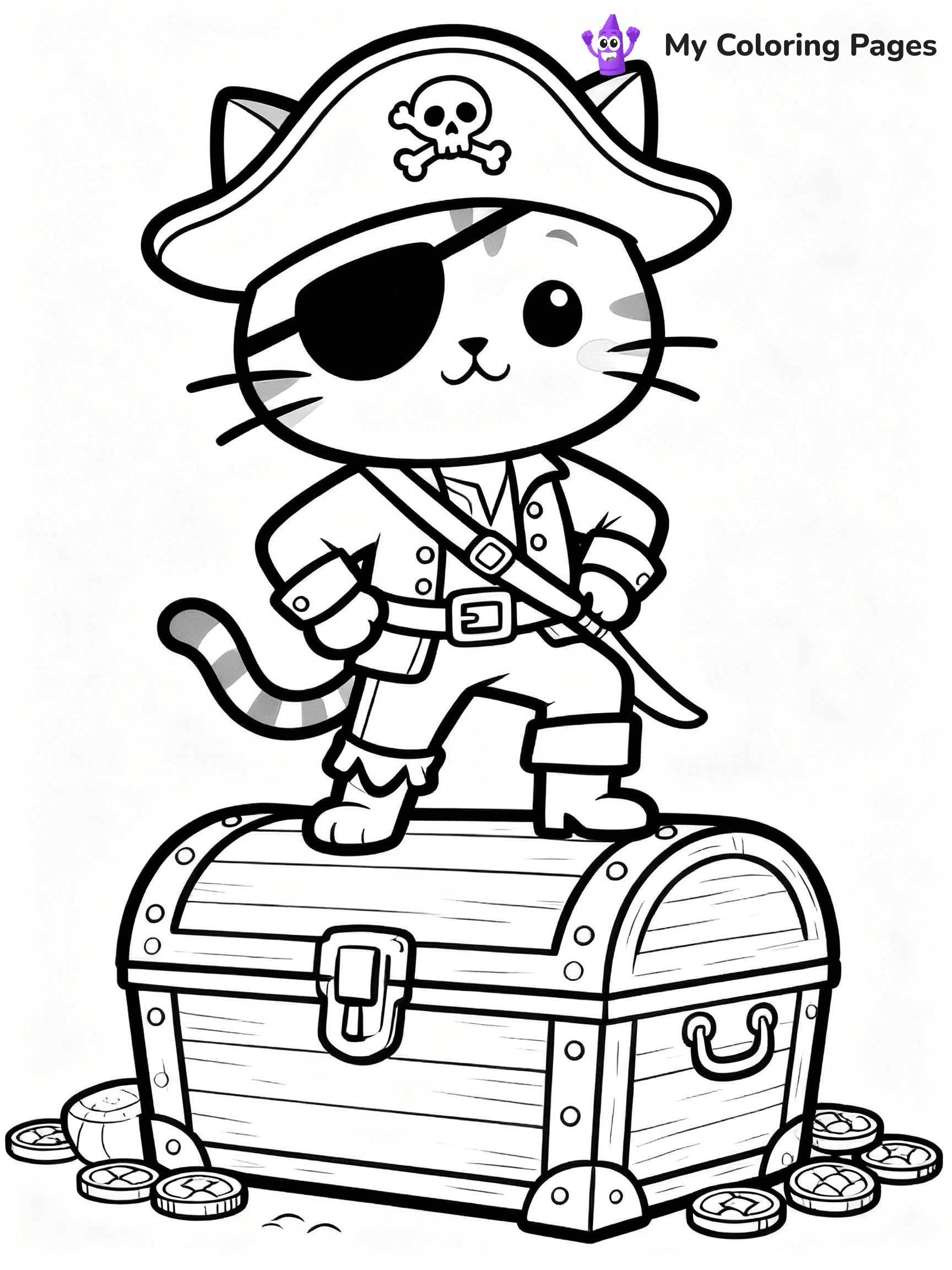 Cartoon Cat Coloring Pages - 201