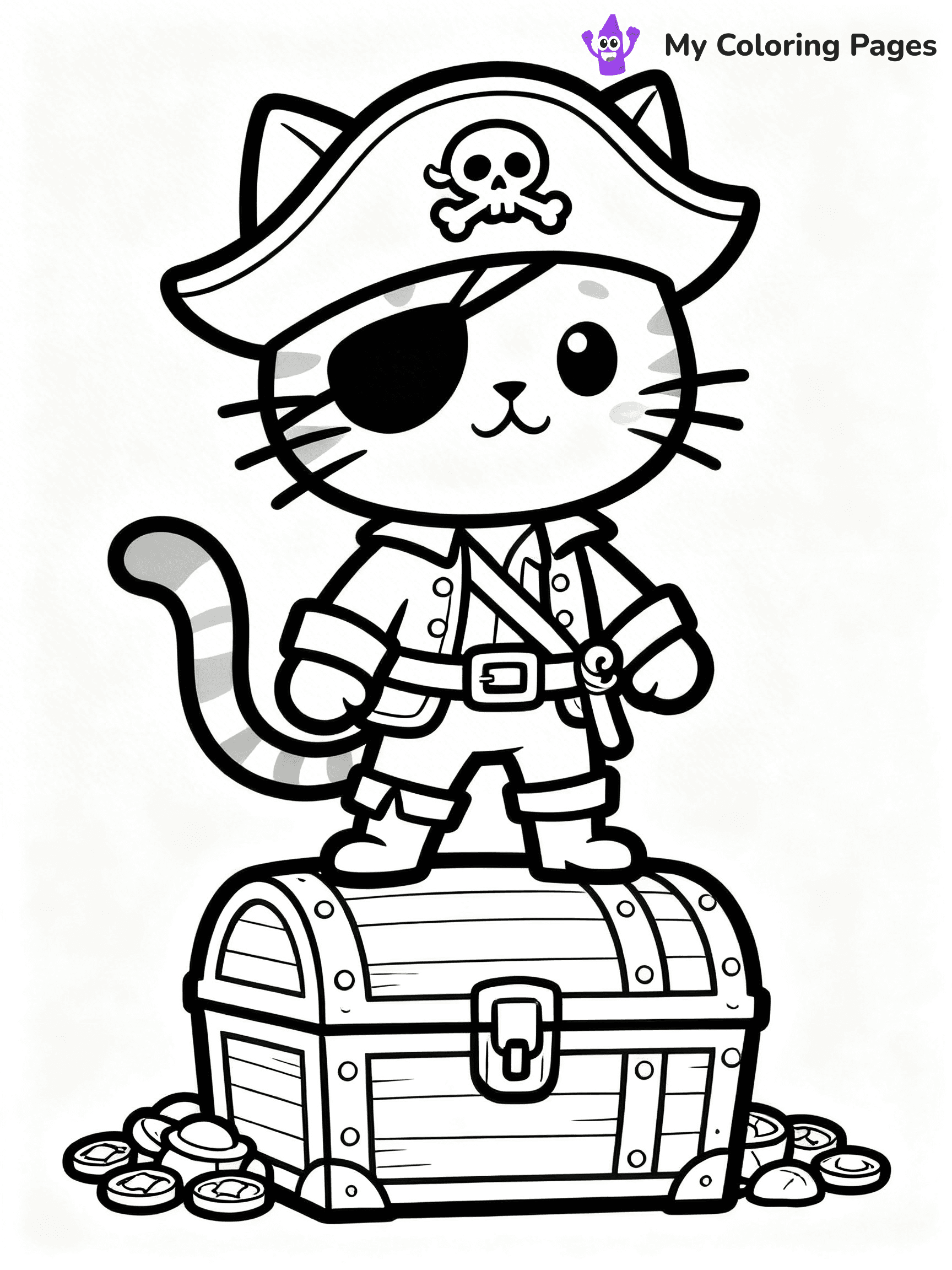 Cartoon Cat Coloring Pages - 199