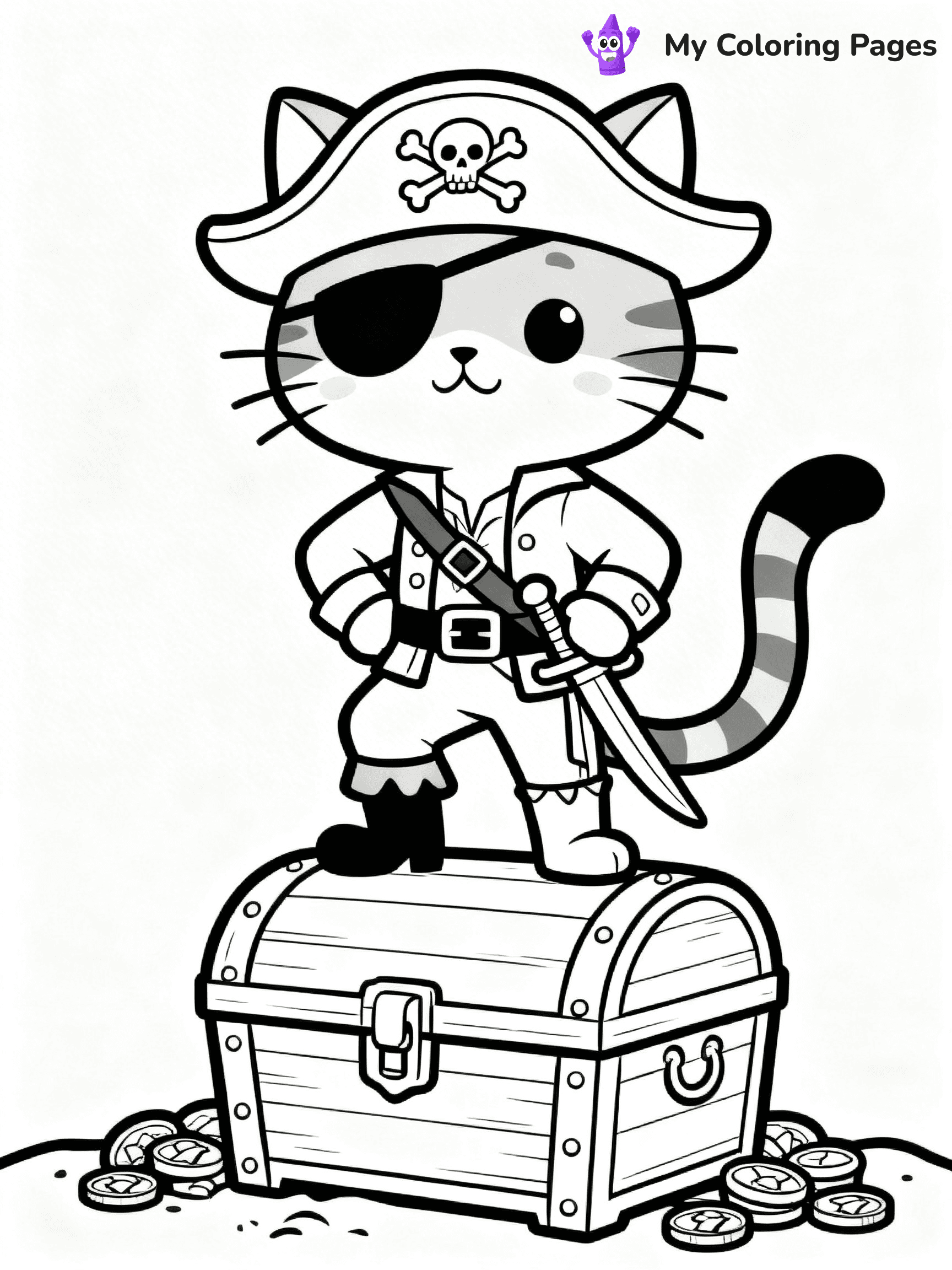Cartoon Cat Coloring Pages - 198